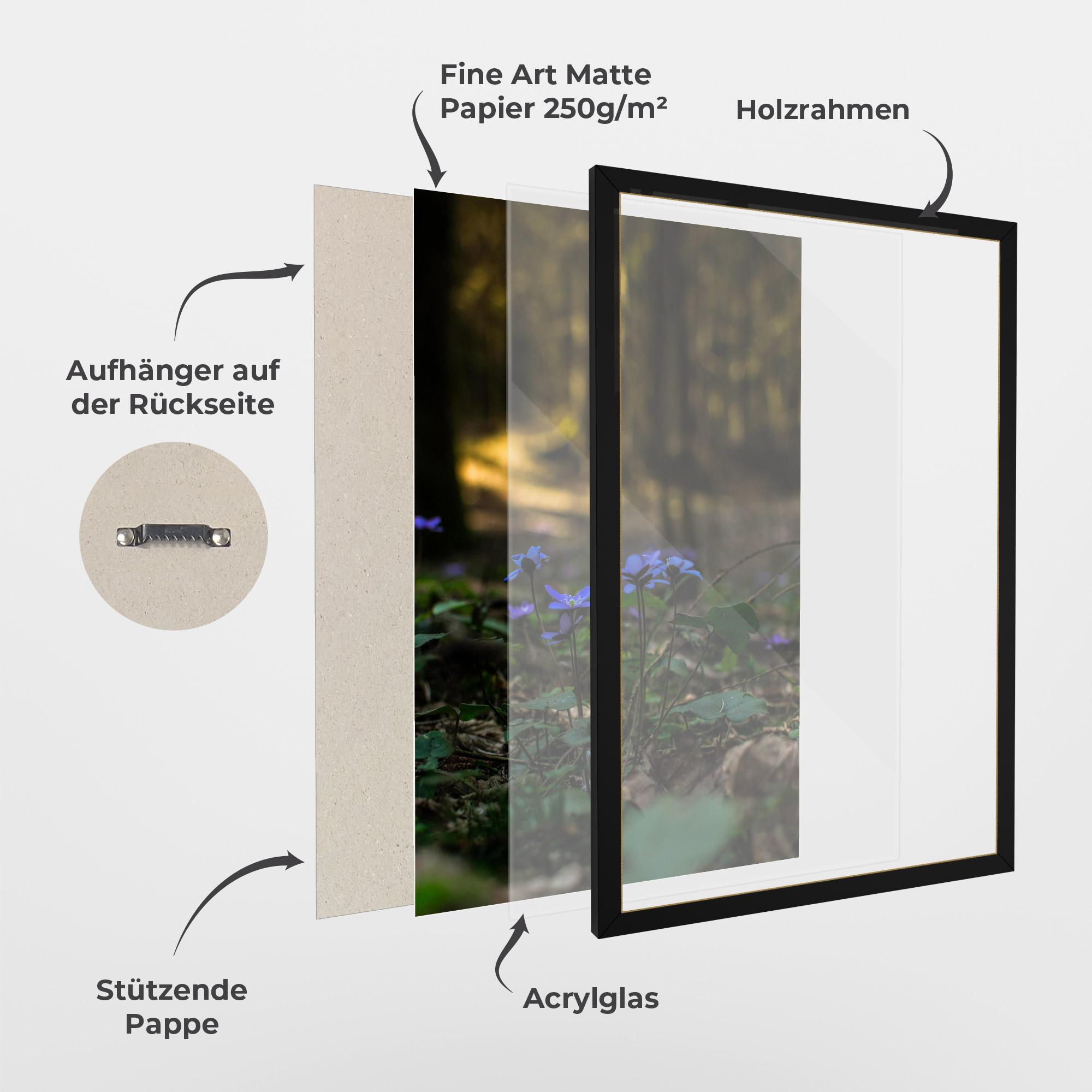 Gerahmte Poster Purple Flower Forest mockup 1