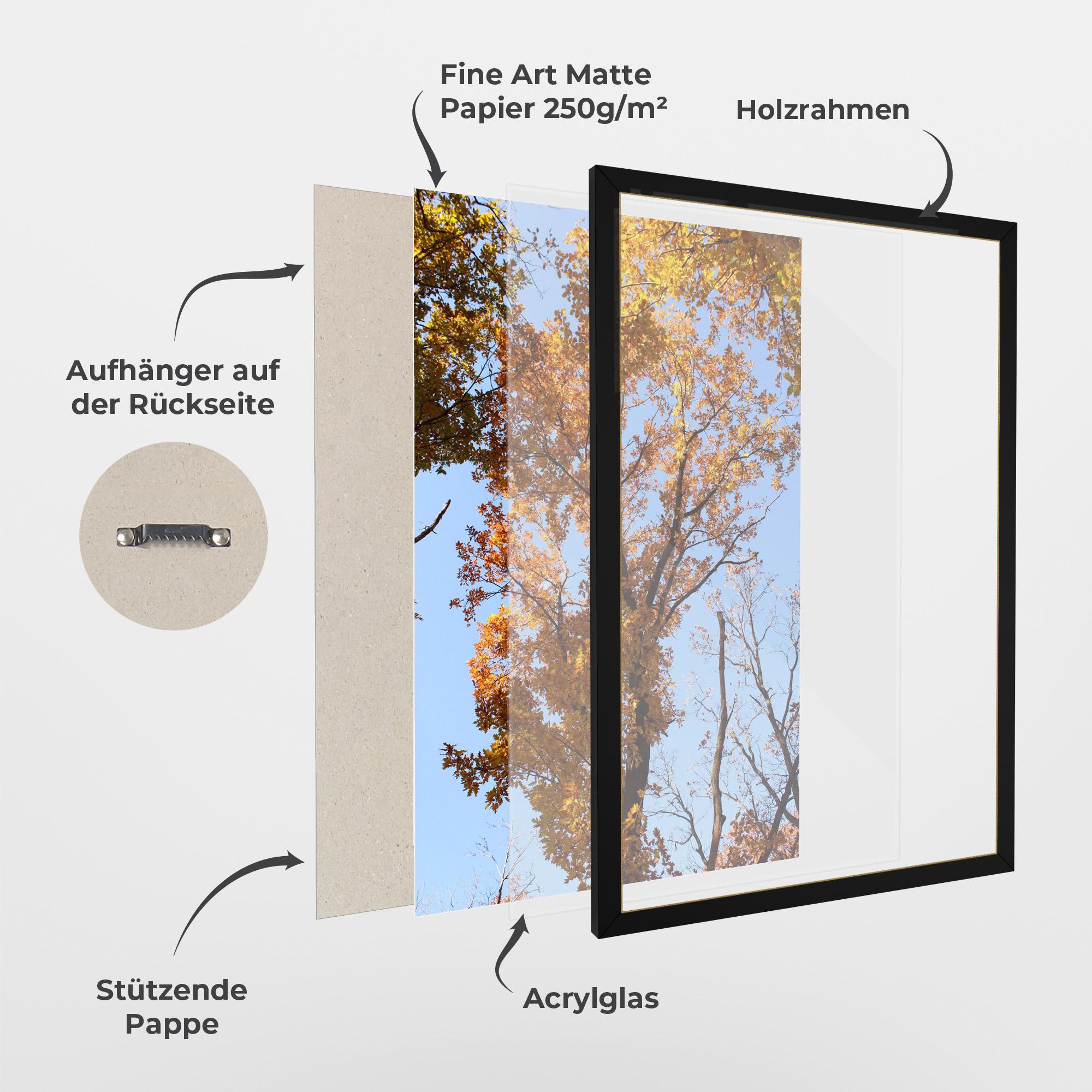 Gerahmte Poster Yellow Tree Forest mockup 1