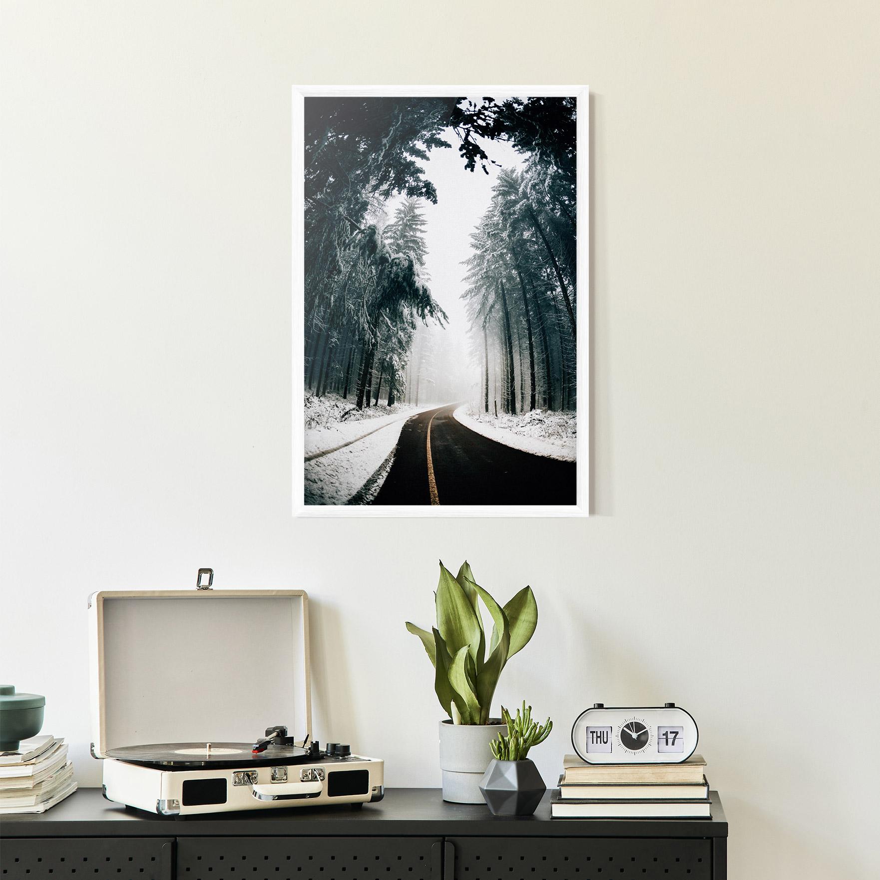 Gerahmte Poster Snow Road Dorest mockup 2