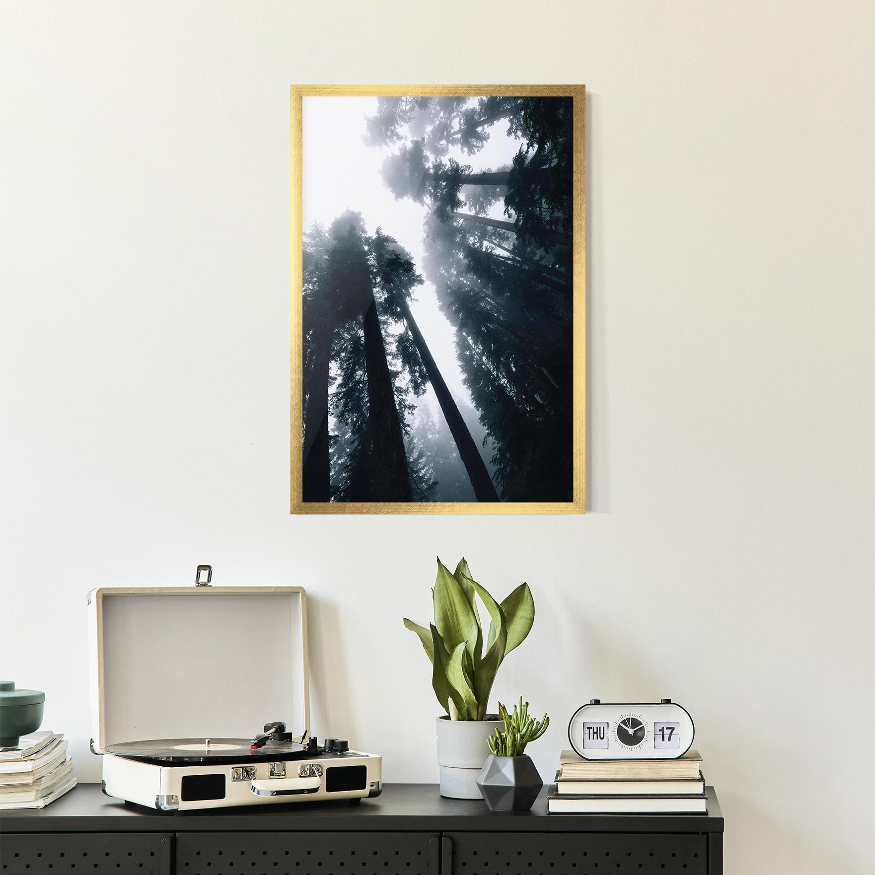 Gerahmte Poster Foggy Big Trees mockup 2