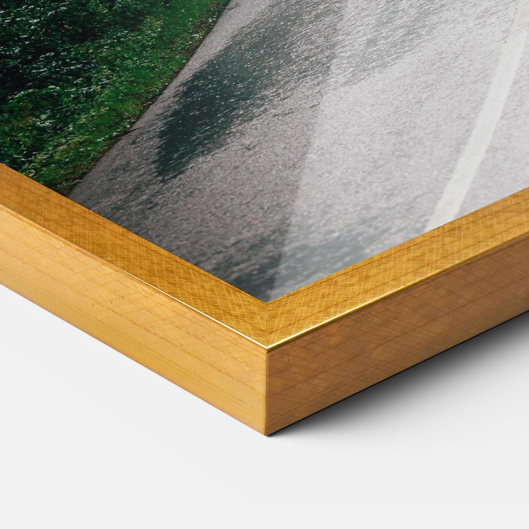 Gerahmte Poster Rainy Road Forest mockup 3