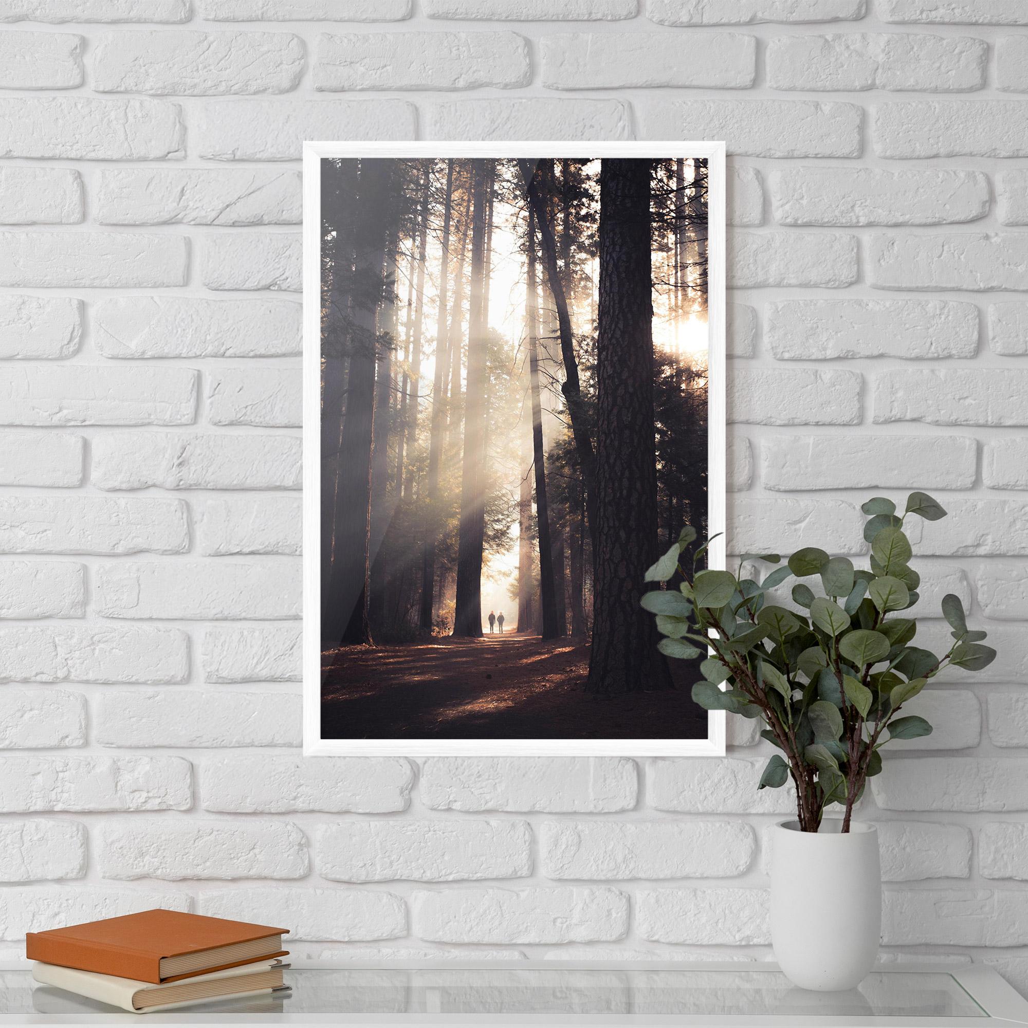 Gerahmte Poster Foggy Couple Forest mockup 5