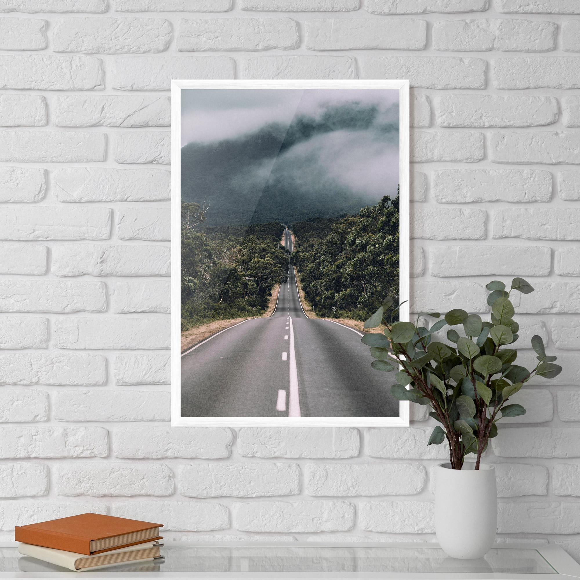 Gerahmte Poster Forest Driving Road mockup 5