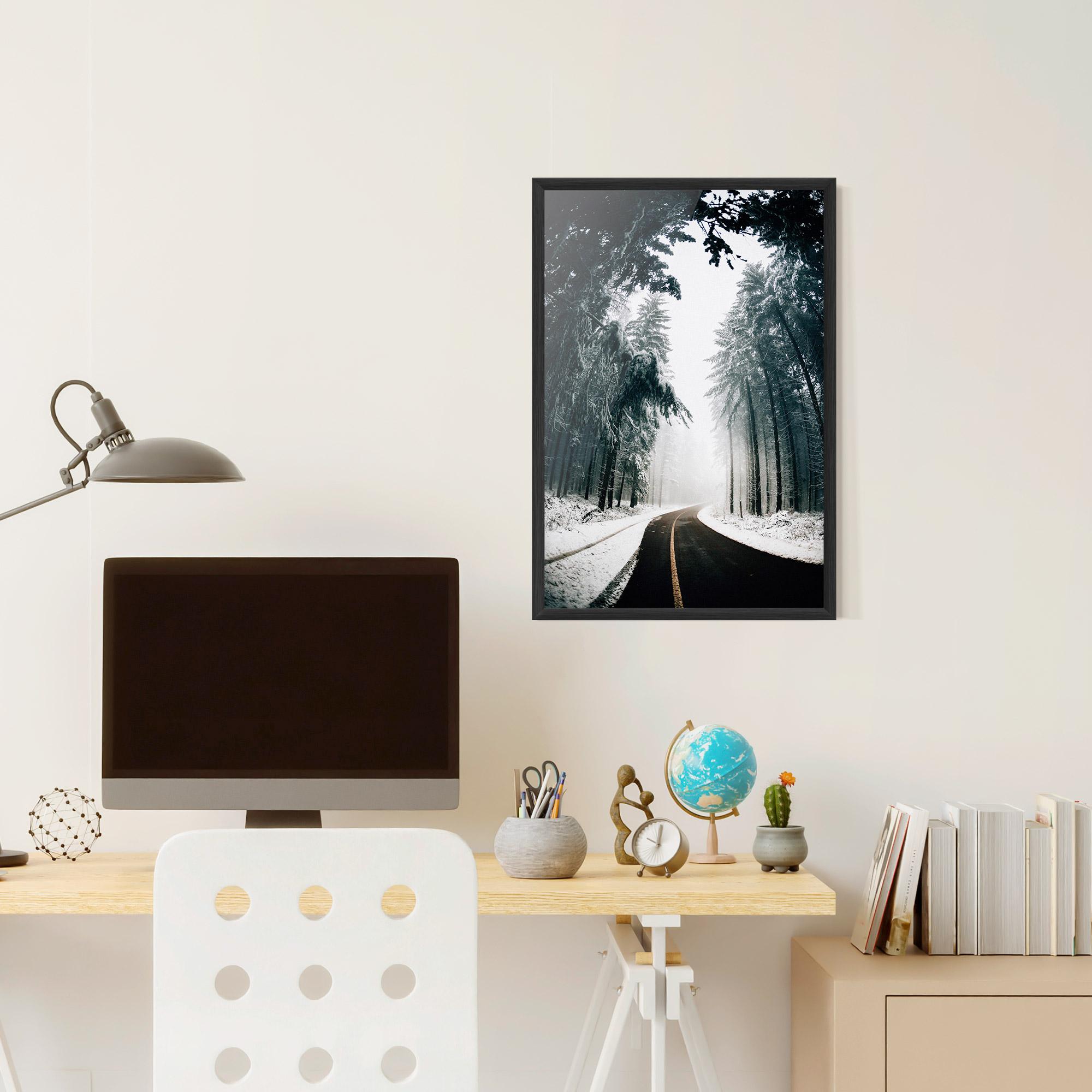 Gerahmte Poster Snow Road Dorest mockup 6