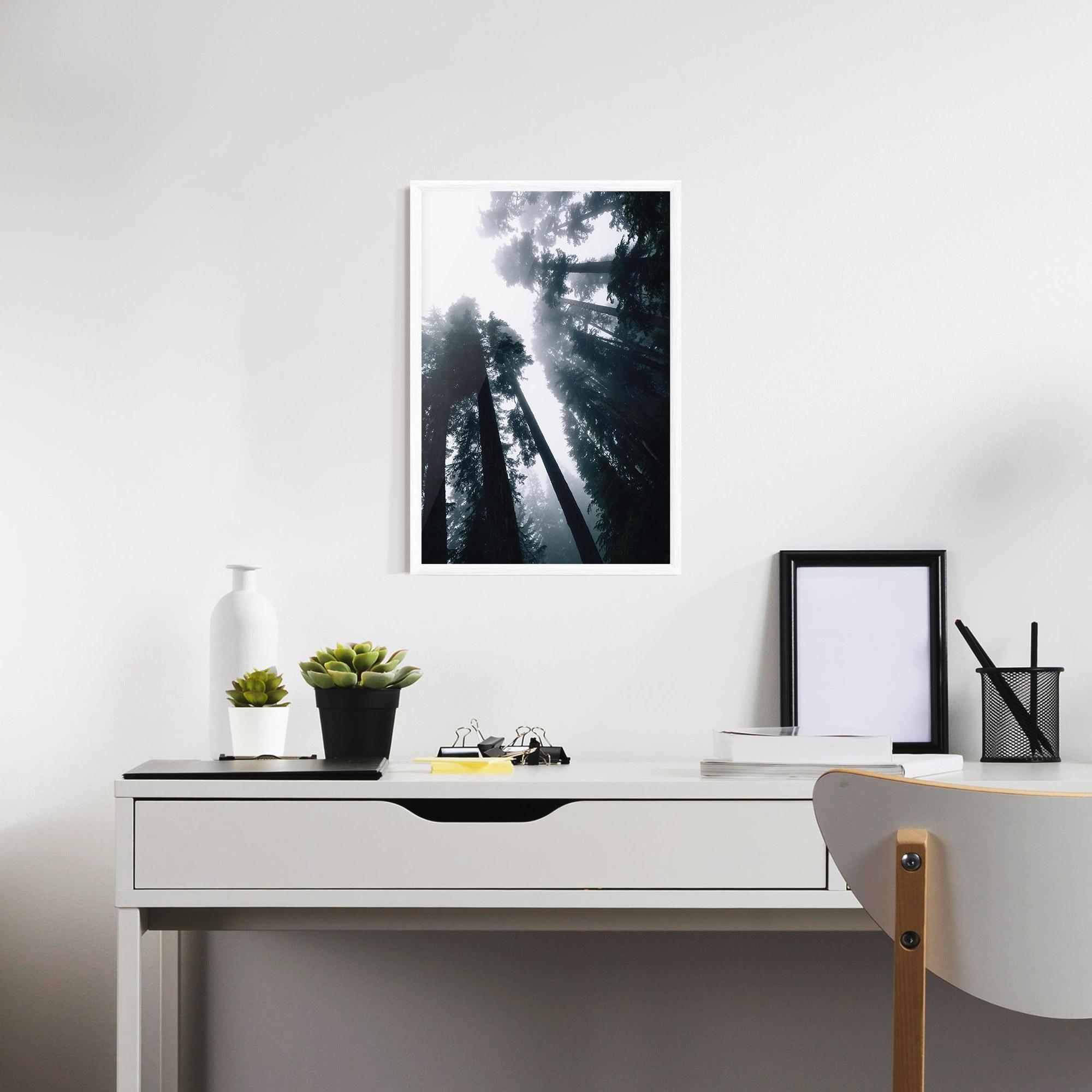 Gerahmte Poster Foggy Big Trees mockup 7