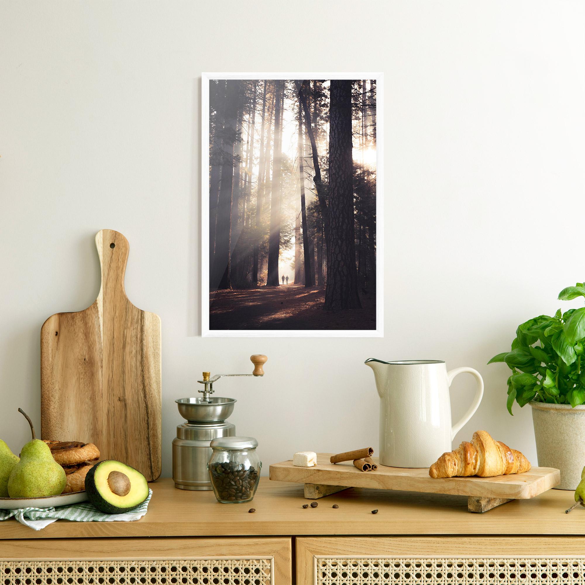 Gerahmte Poster Foggy Couple Forest mockup 8