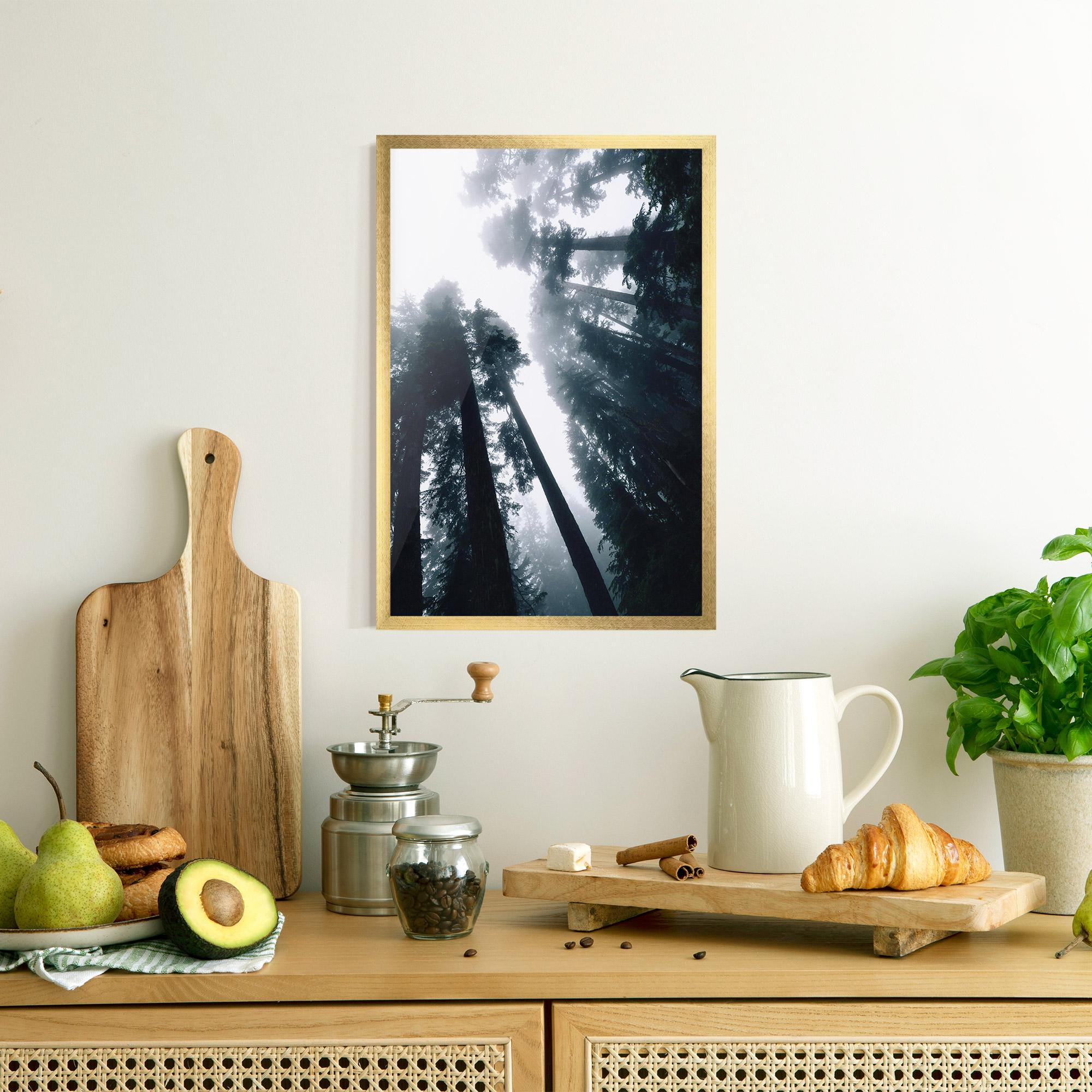 Gerahmte Poster Foggy Big Trees mockup 8