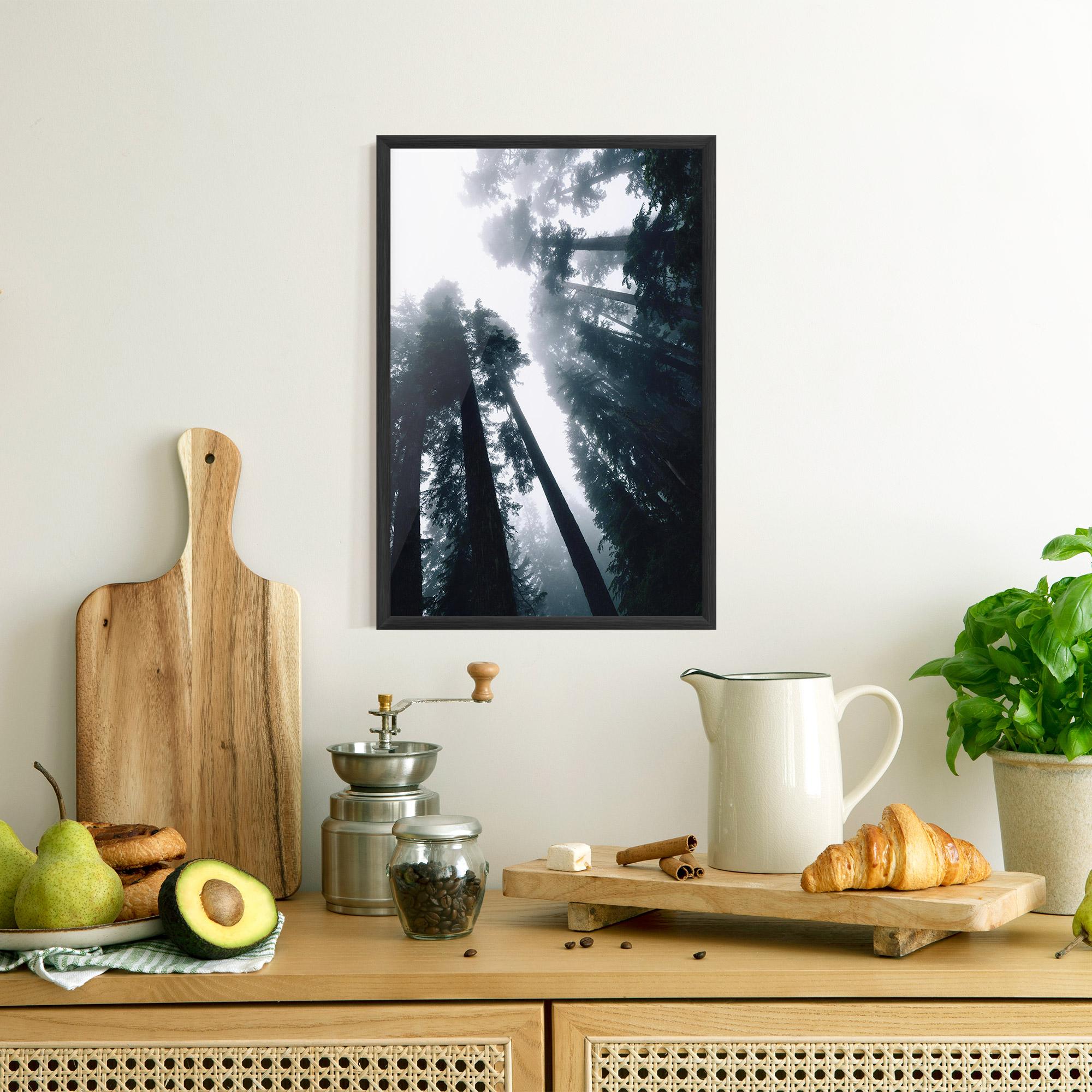 Gerahmte Poster Foggy Big Trees mockup 8