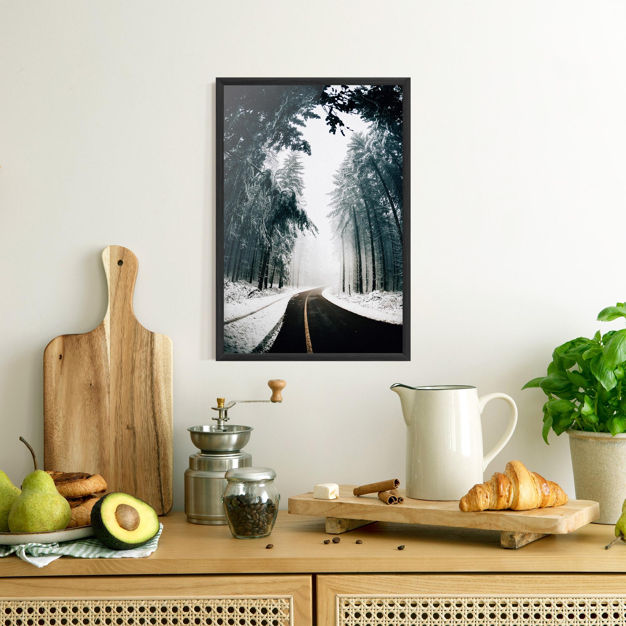 Gerahmte Poster Snow Road Dorest mockup 8