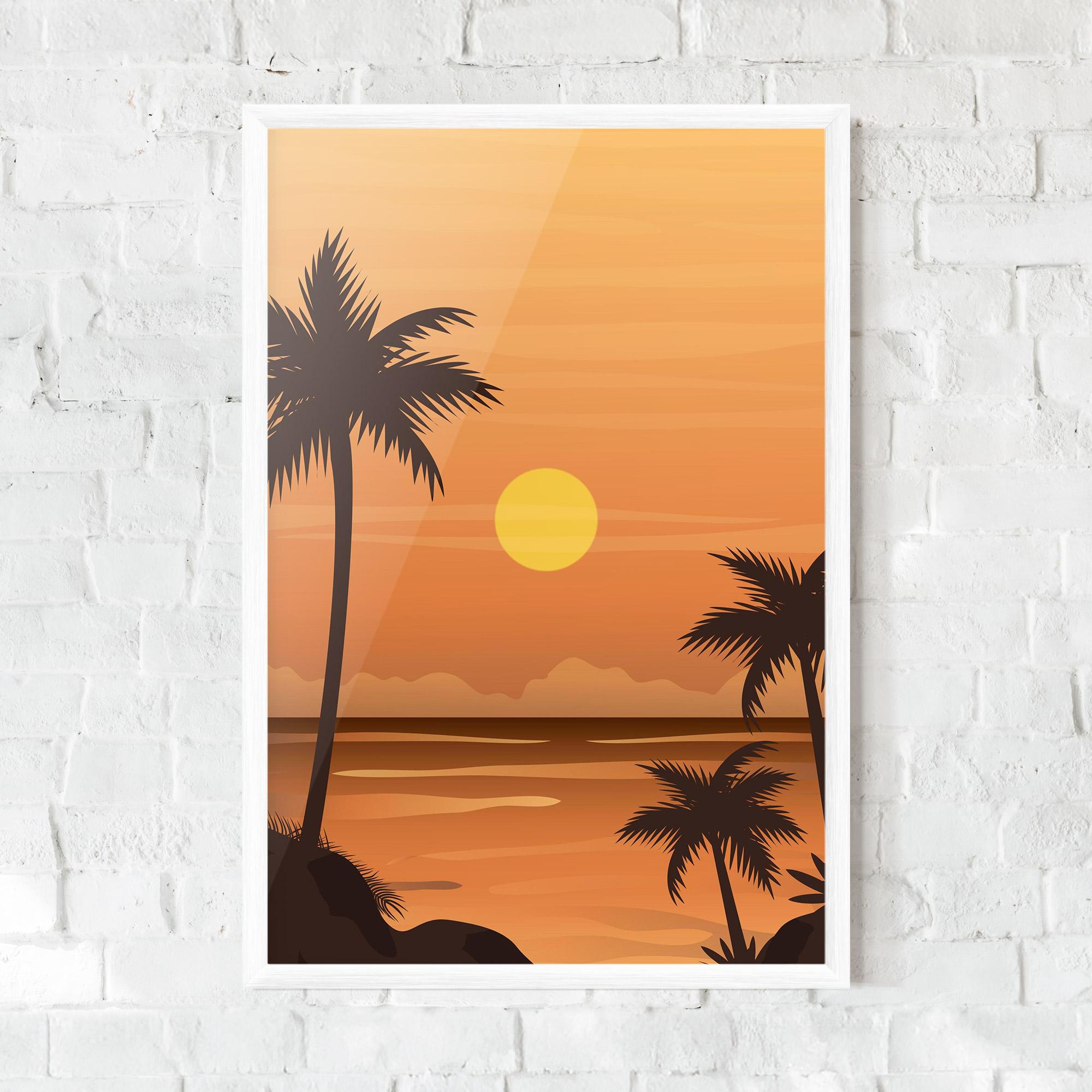 Gerahmte Poster Sunset Beach 01 mockup 0