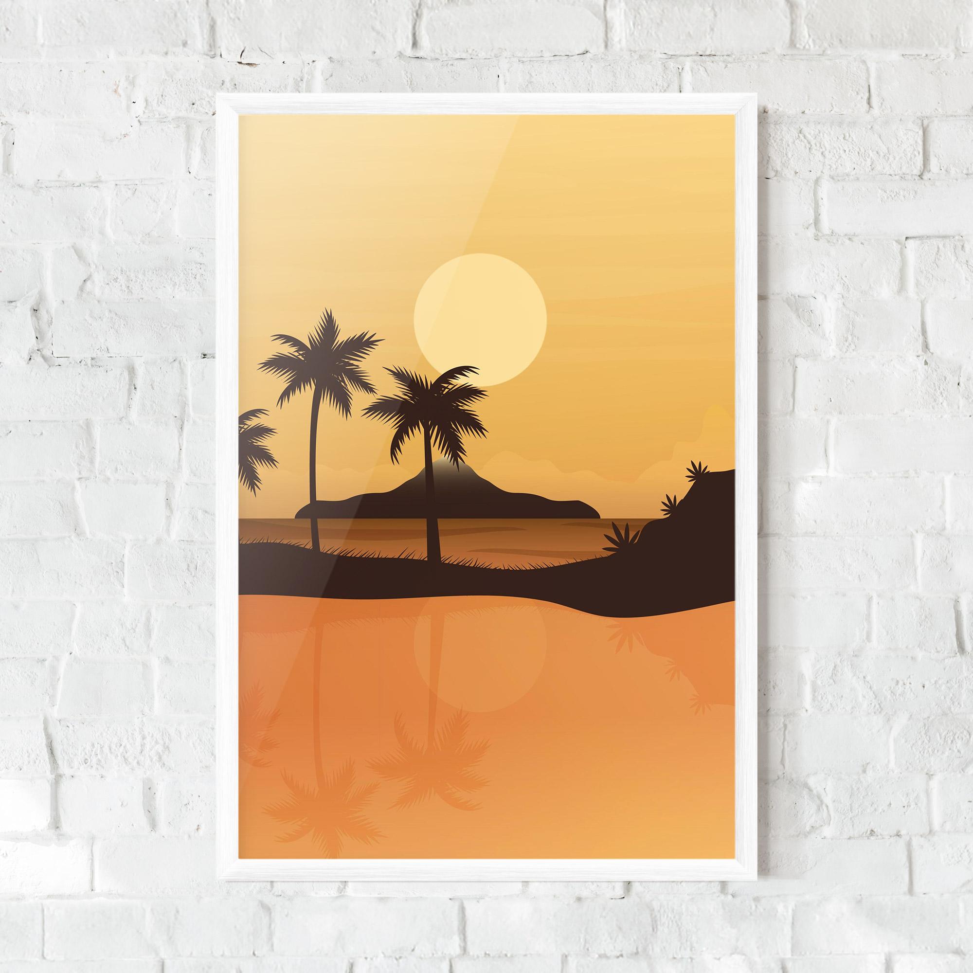 Gerahmte Poster Sunset Beach 02 mockup 0