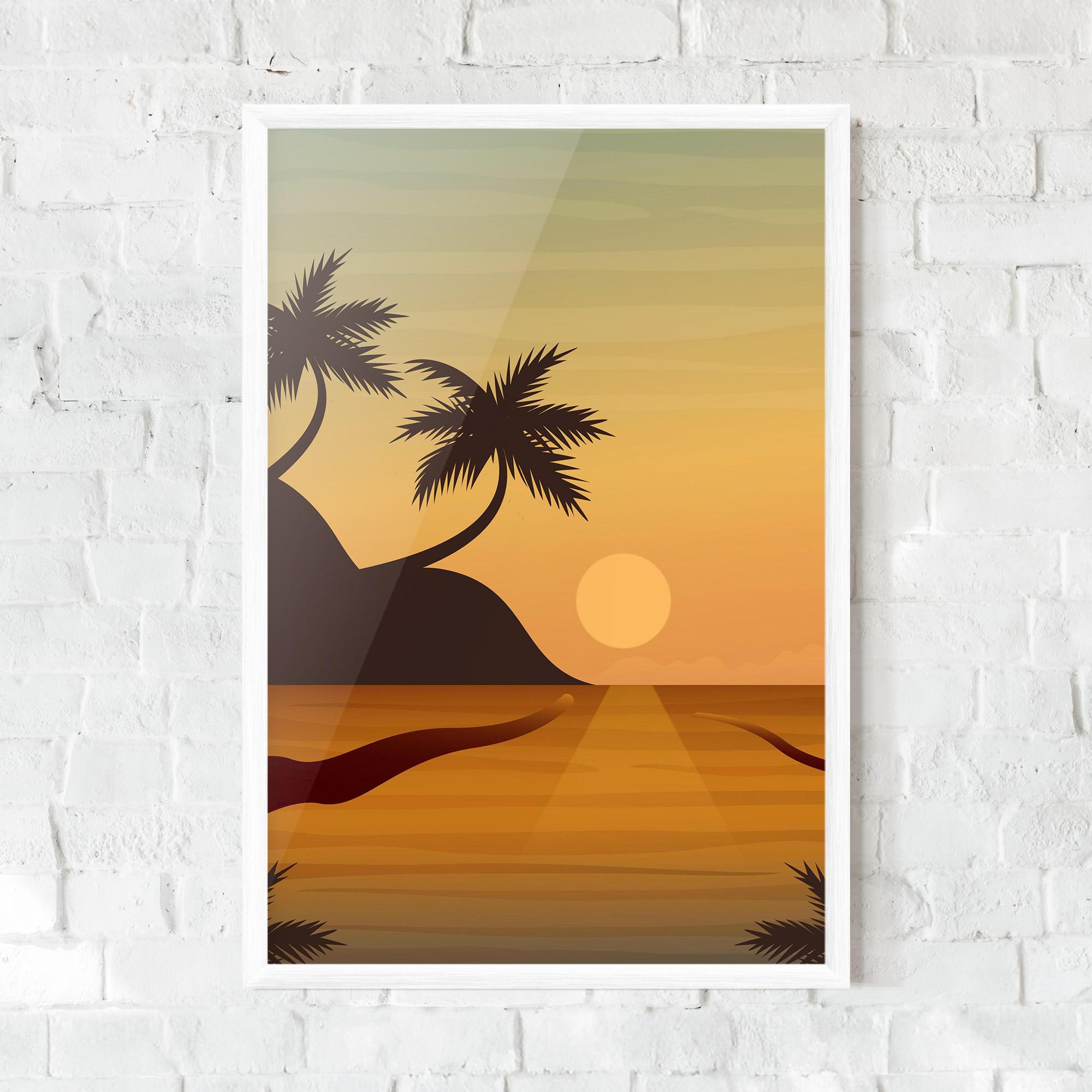Gerahmte Poster Sunset Beach 03 mockup 0