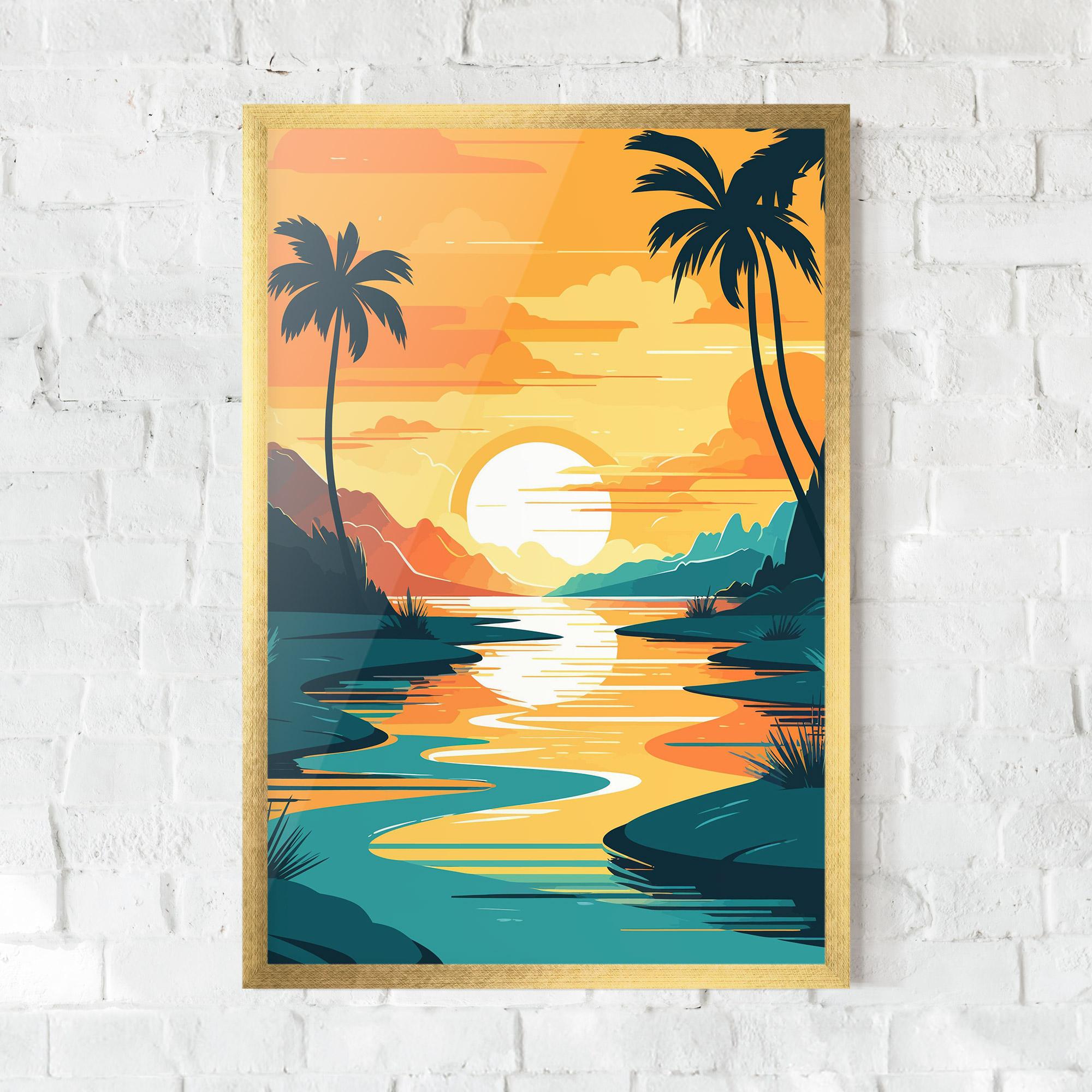 Gerahmte Poster Beach Water mockup 0