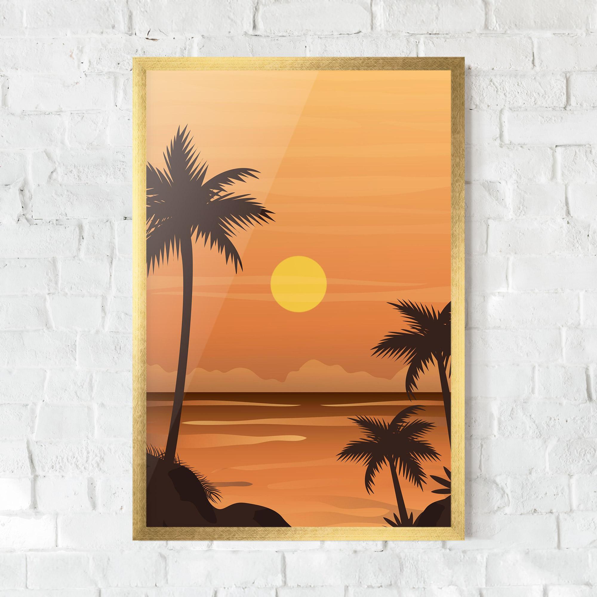 Gerahmte Poster Sunset Beach 01 mockup 0
