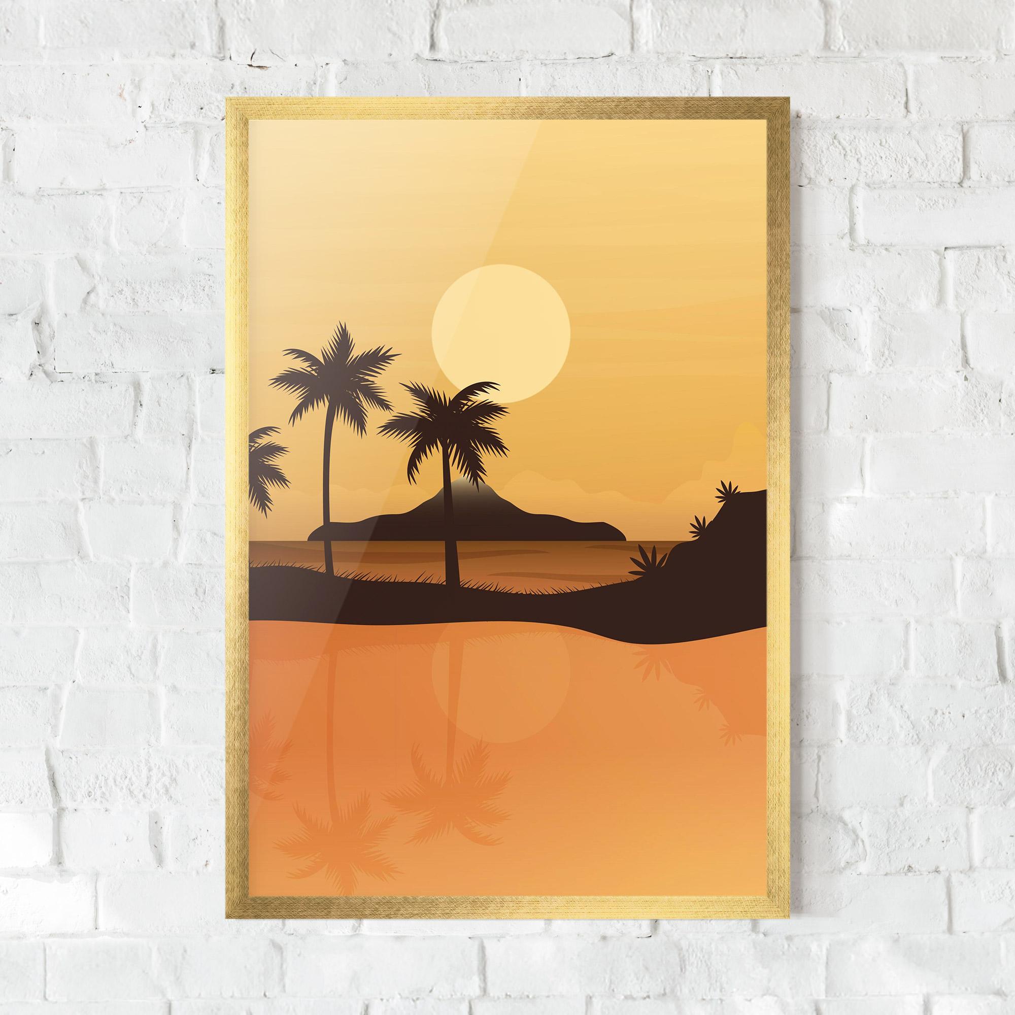 Gerahmte Poster Sunset Beach 02 mockup 0