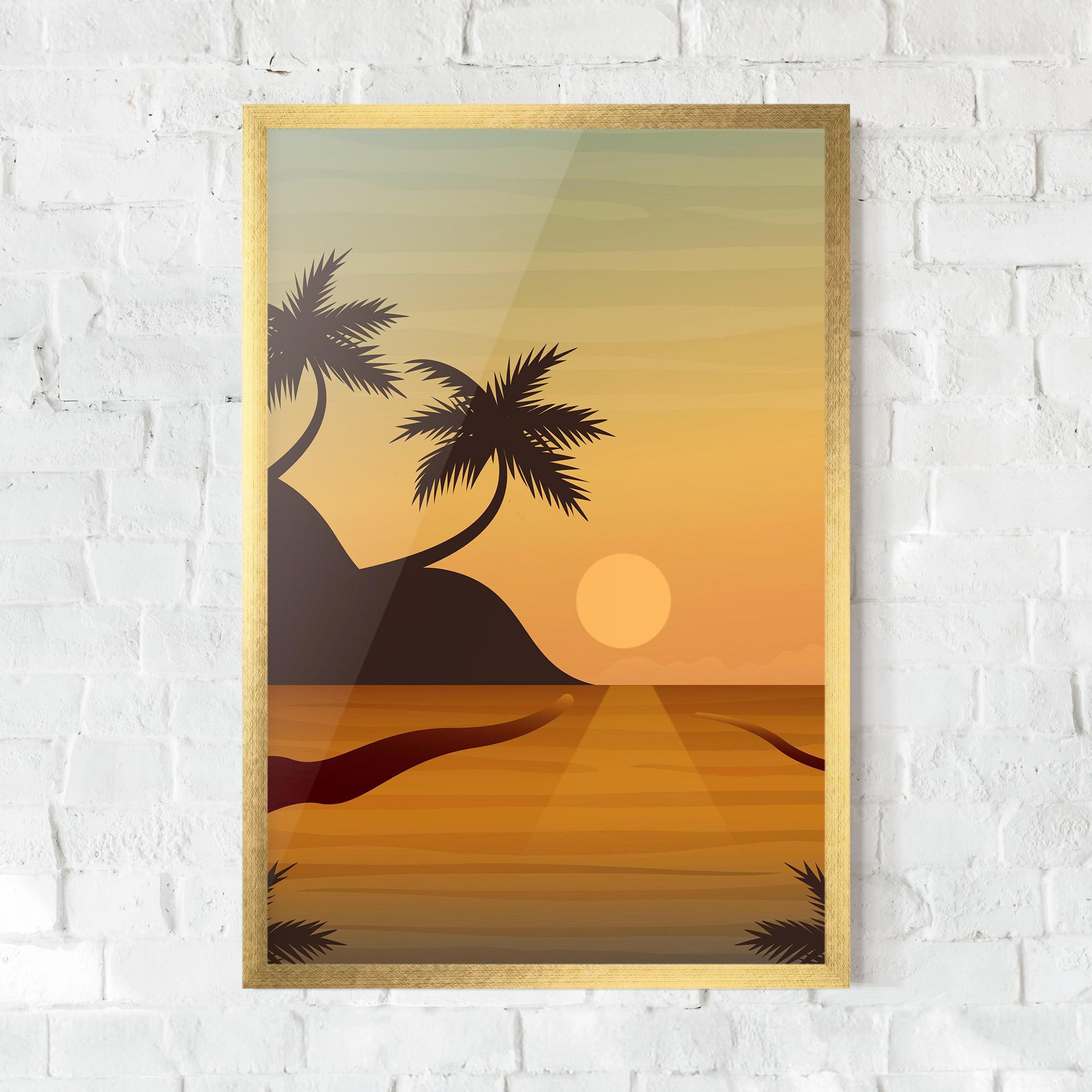 Gerahmte Poster Sunset Beach 03 mockup 0