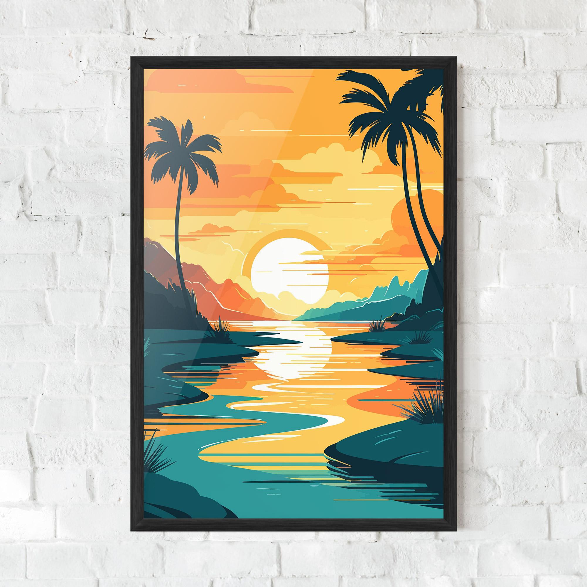 Gerahmte Poster Beach Water mockup 0