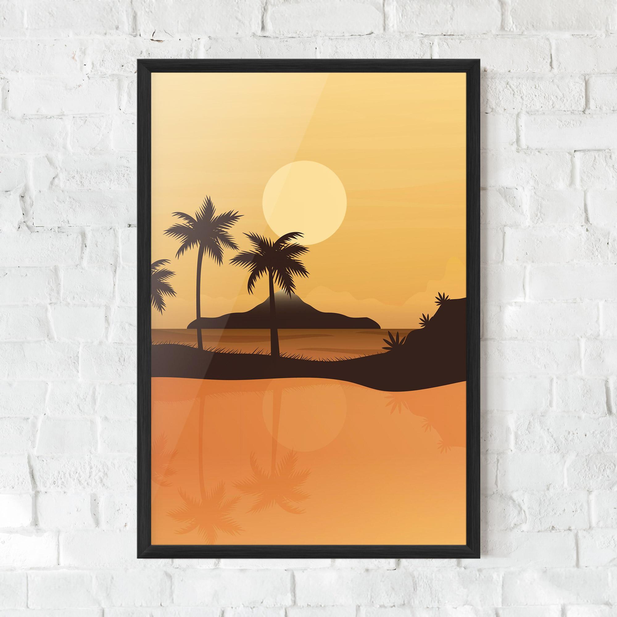Gerahmte Poster Sunset Beach 02 mockup 0