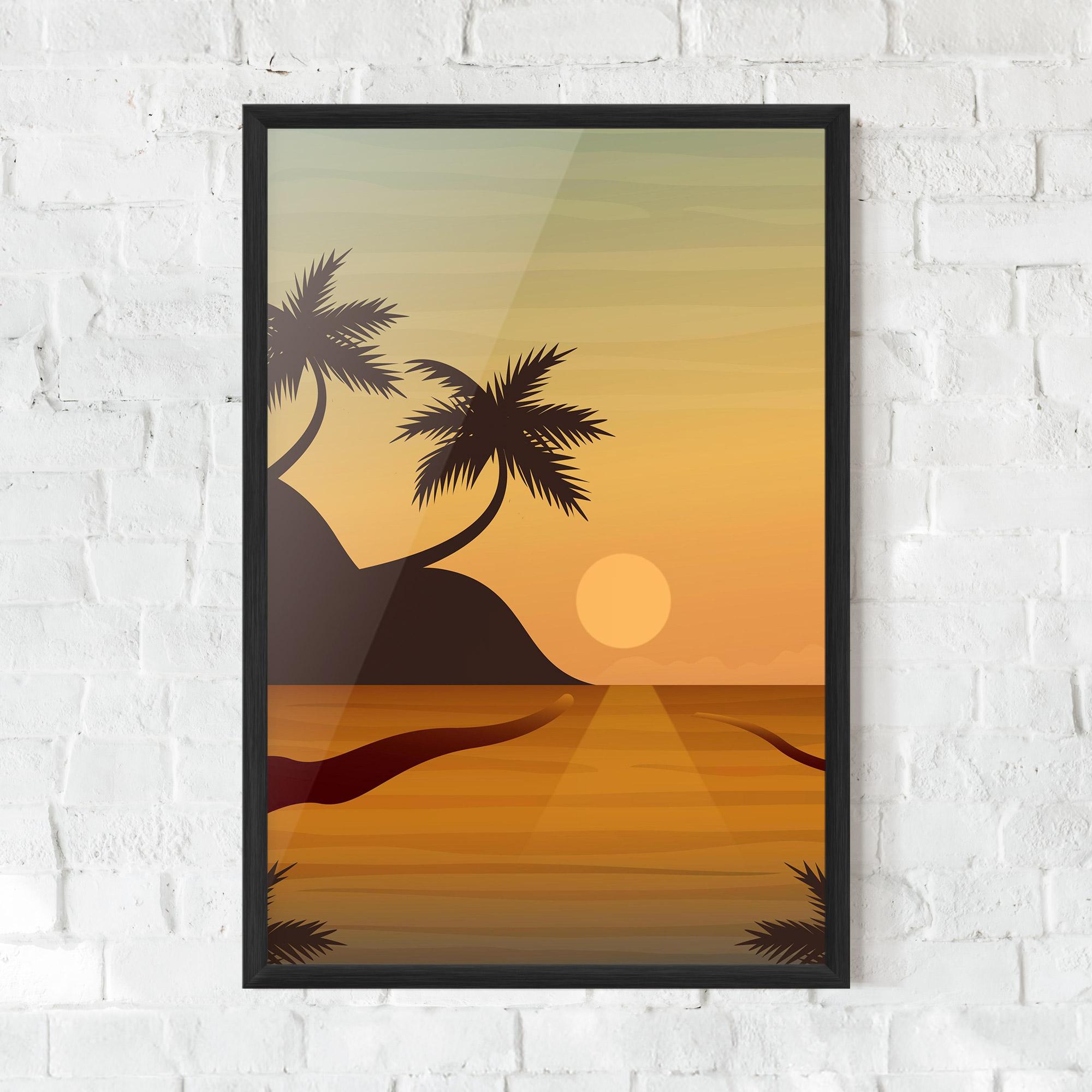 Gerahmte Poster Sunset Beach 03 mockup 0