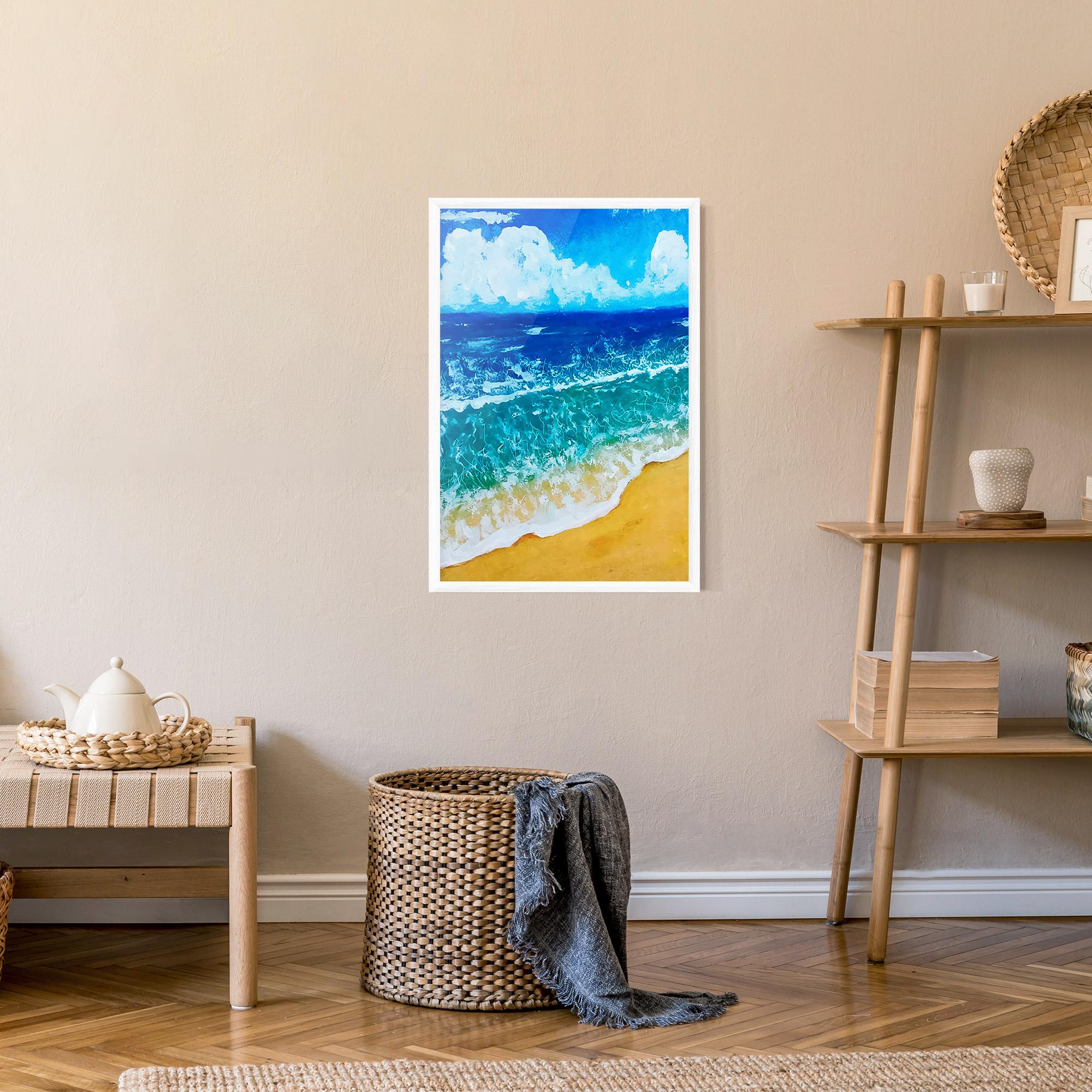 Gerahmte Poster Yellow Beach Painting mockup 9