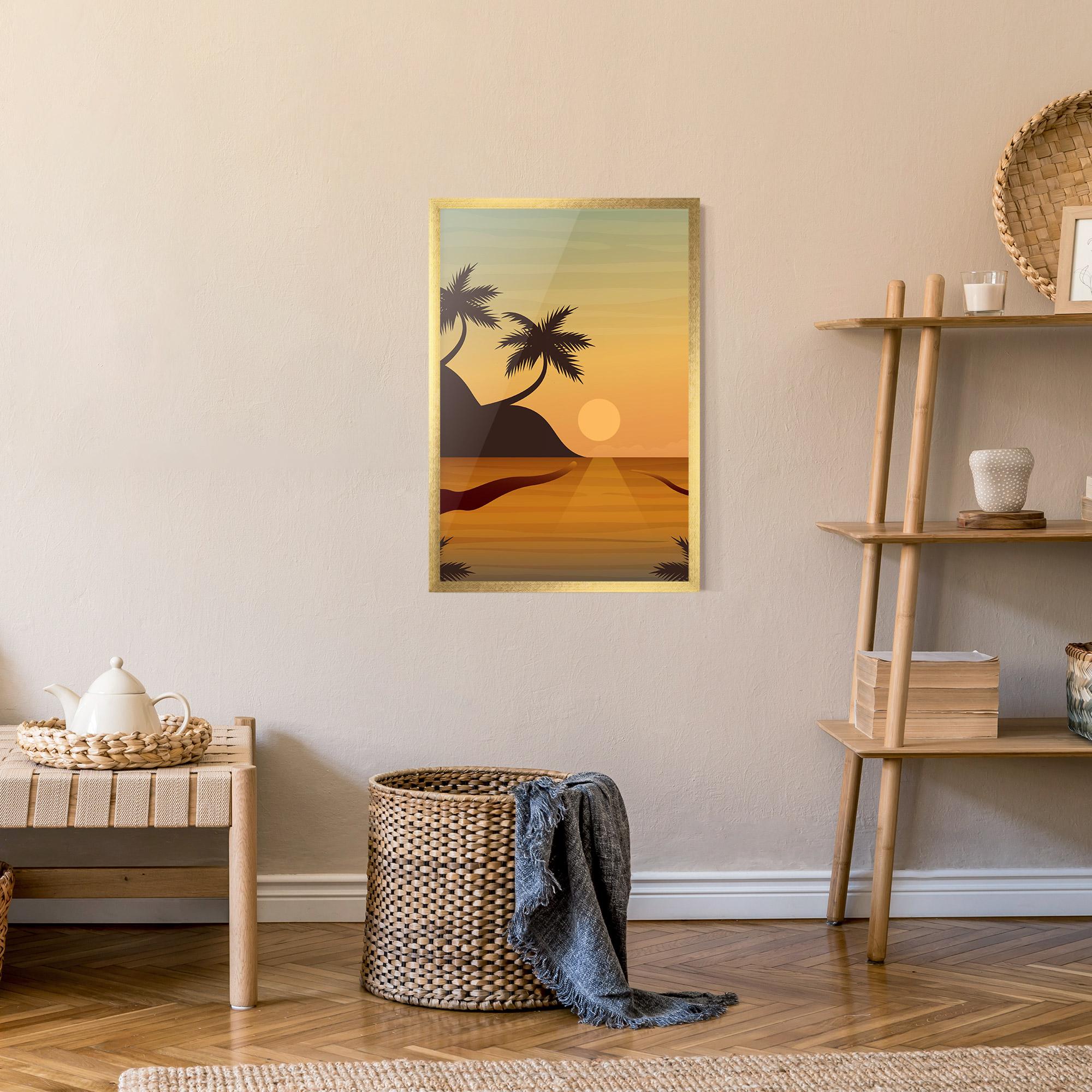 Gerahmte Poster Sunset Beach 03 mockup 9