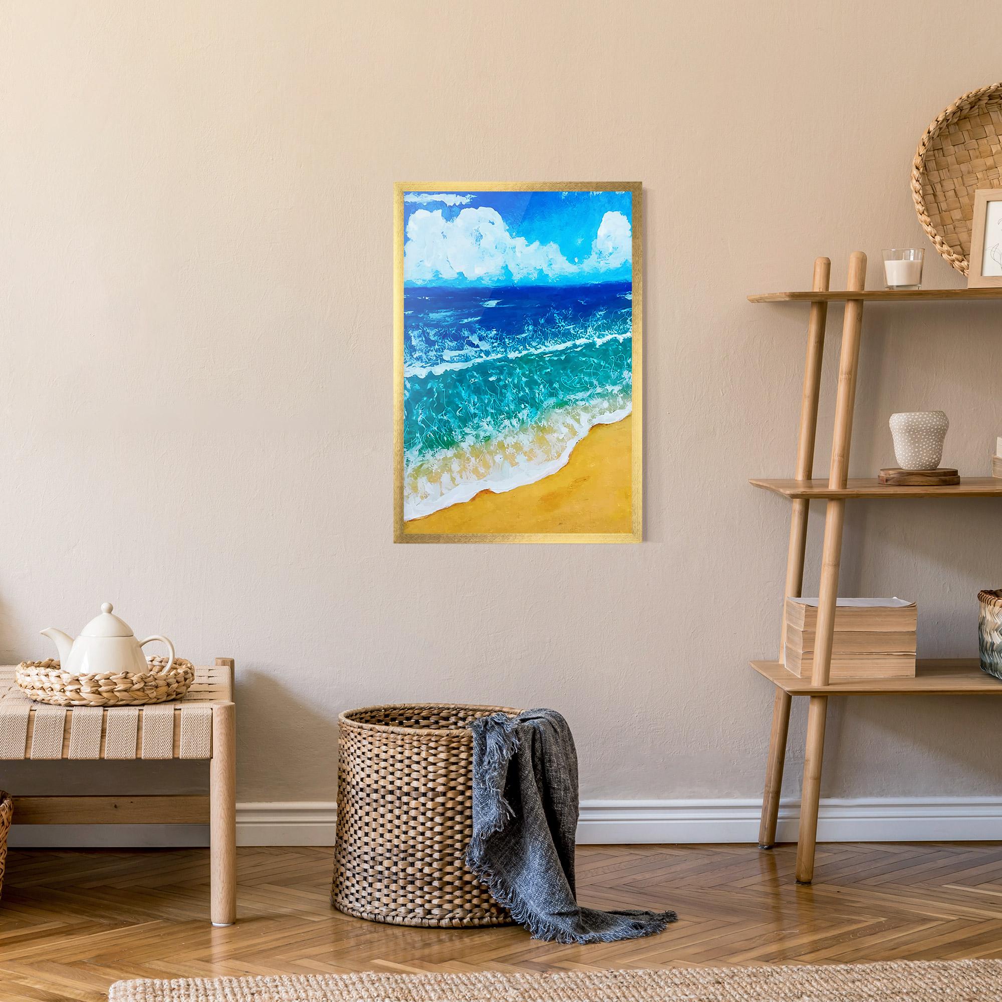Gerahmte Poster Yellow Beach Painting mockup 9