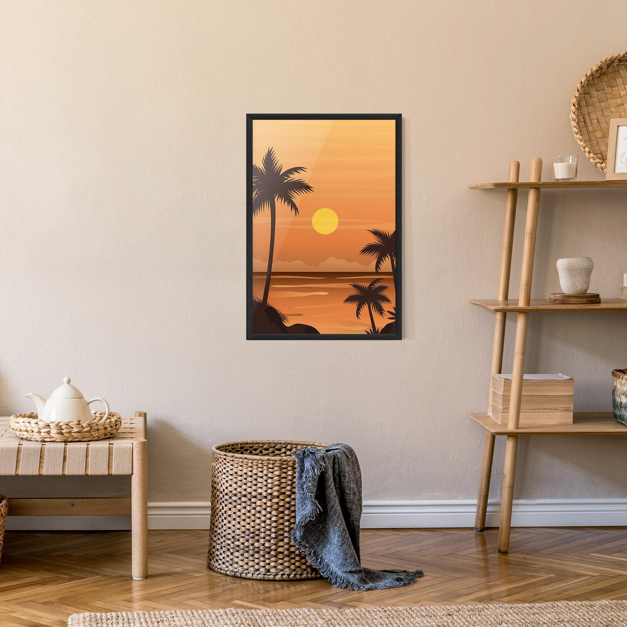 Gerahmte Poster Sunset Beach 01 mockup 9