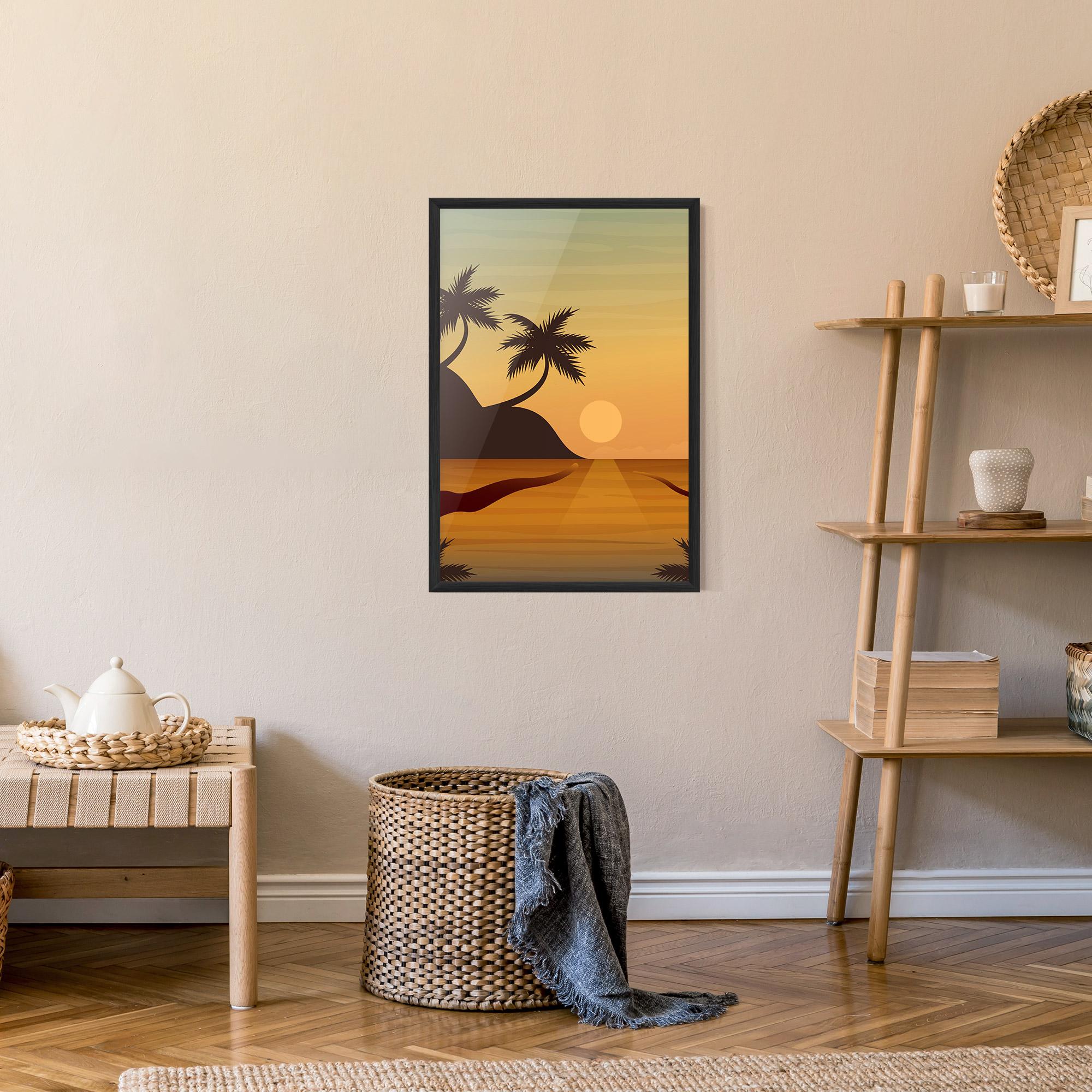 Gerahmte Poster Sunset Beach 03 mockup 9