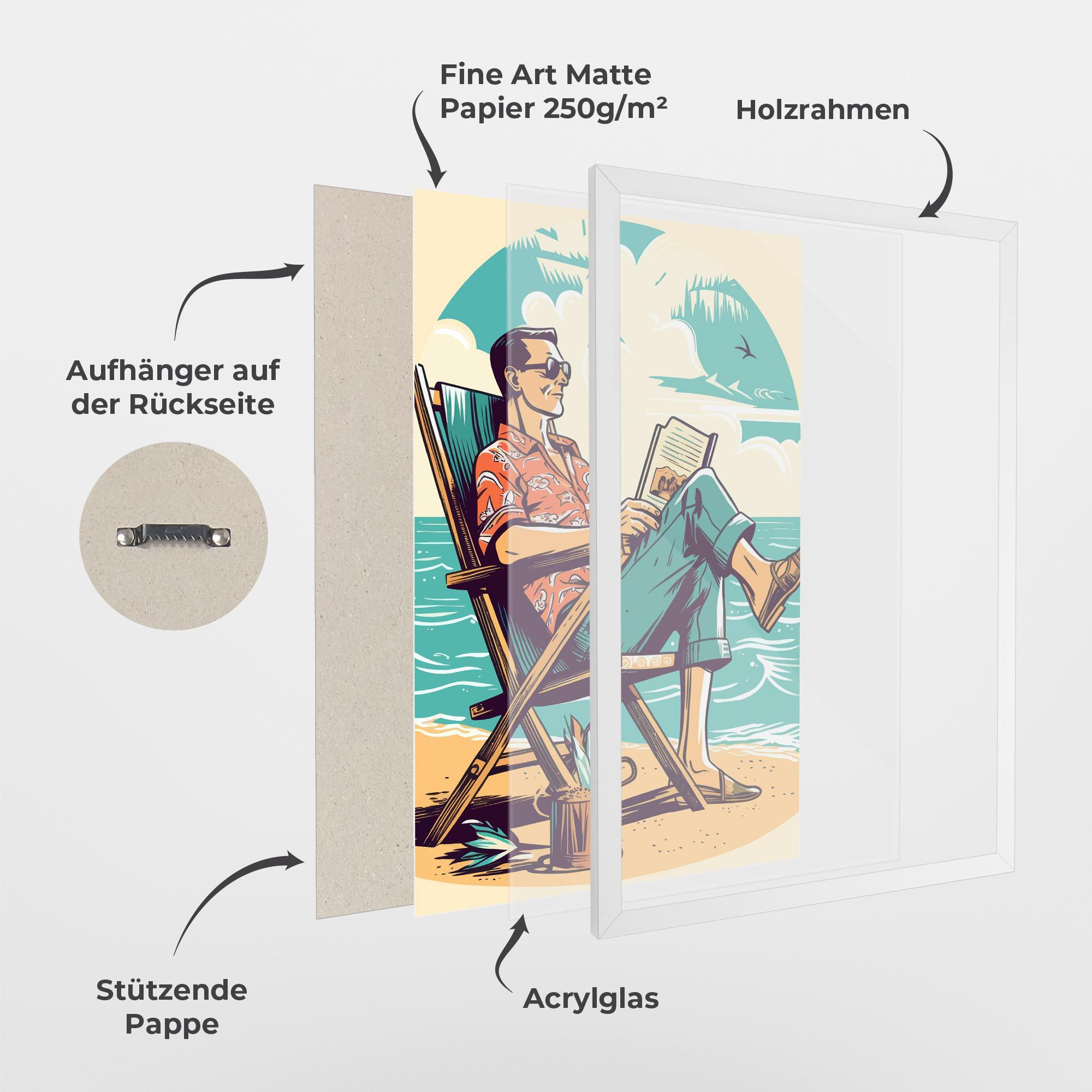 Gerahmte Poster Beach Relax mockup 1