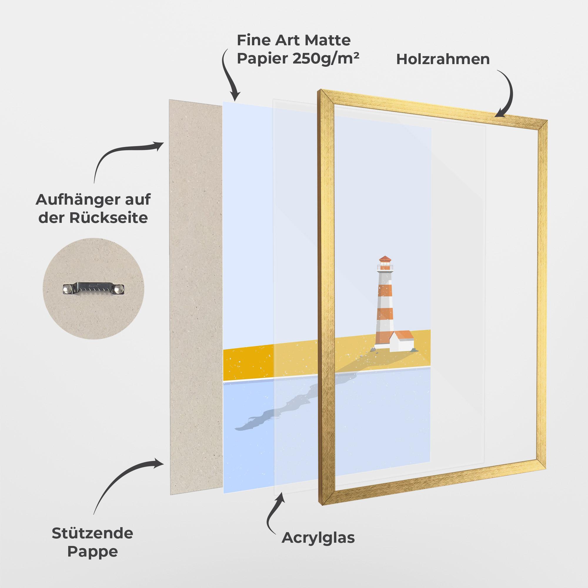 Gerahmte Poster Beach Tower mockup 1