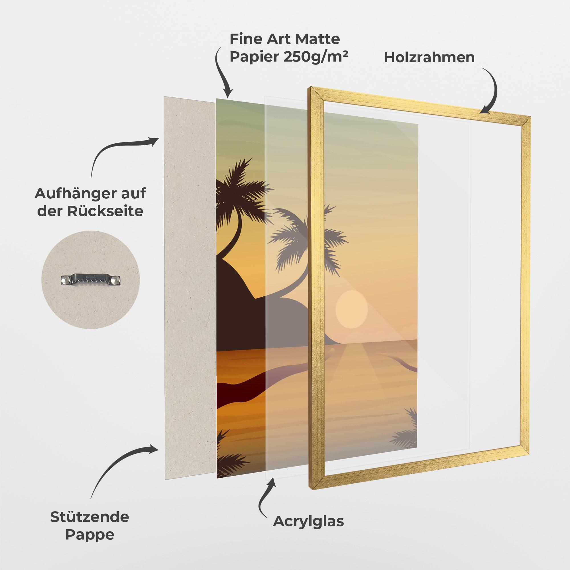 Gerahmte Poster Sunset Beach 03 mockup 1