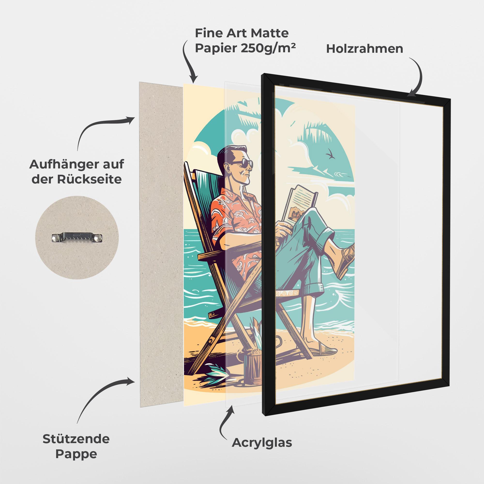 Gerahmte Poster Beach Relax mockup 1