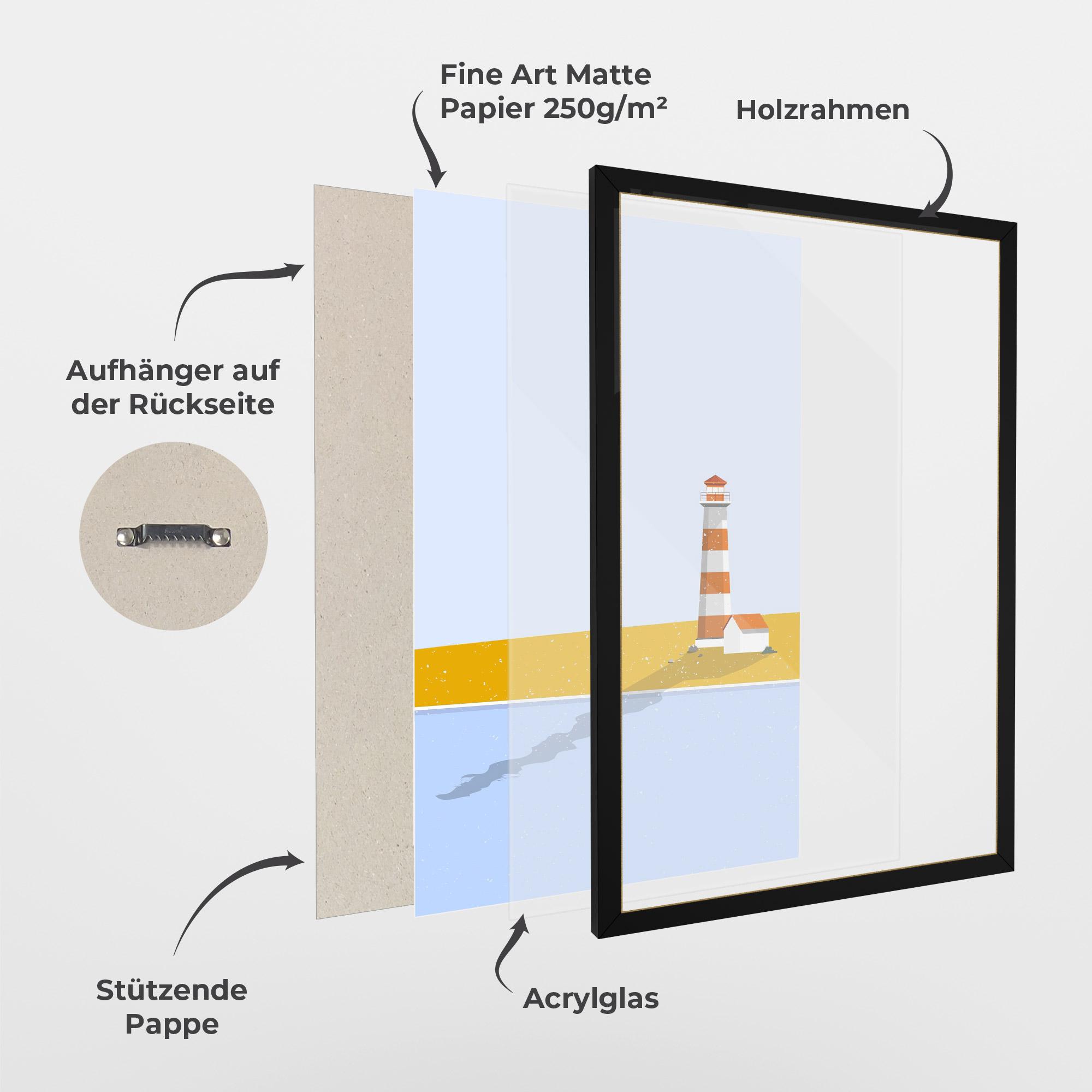 Gerahmte Poster Beach Tower mockup 1