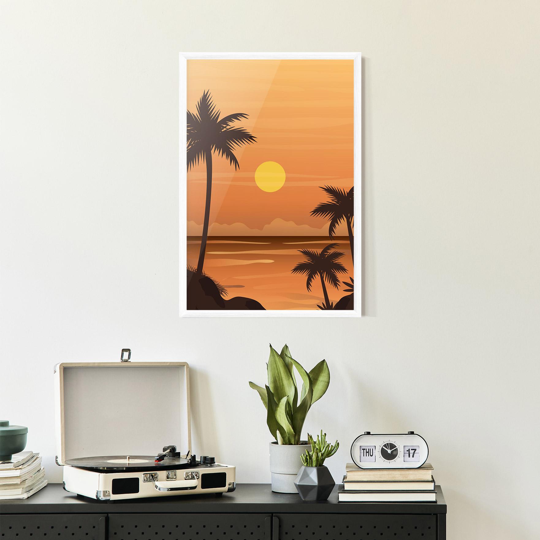 Gerahmte Poster Sunset Beach 01 mockup 2