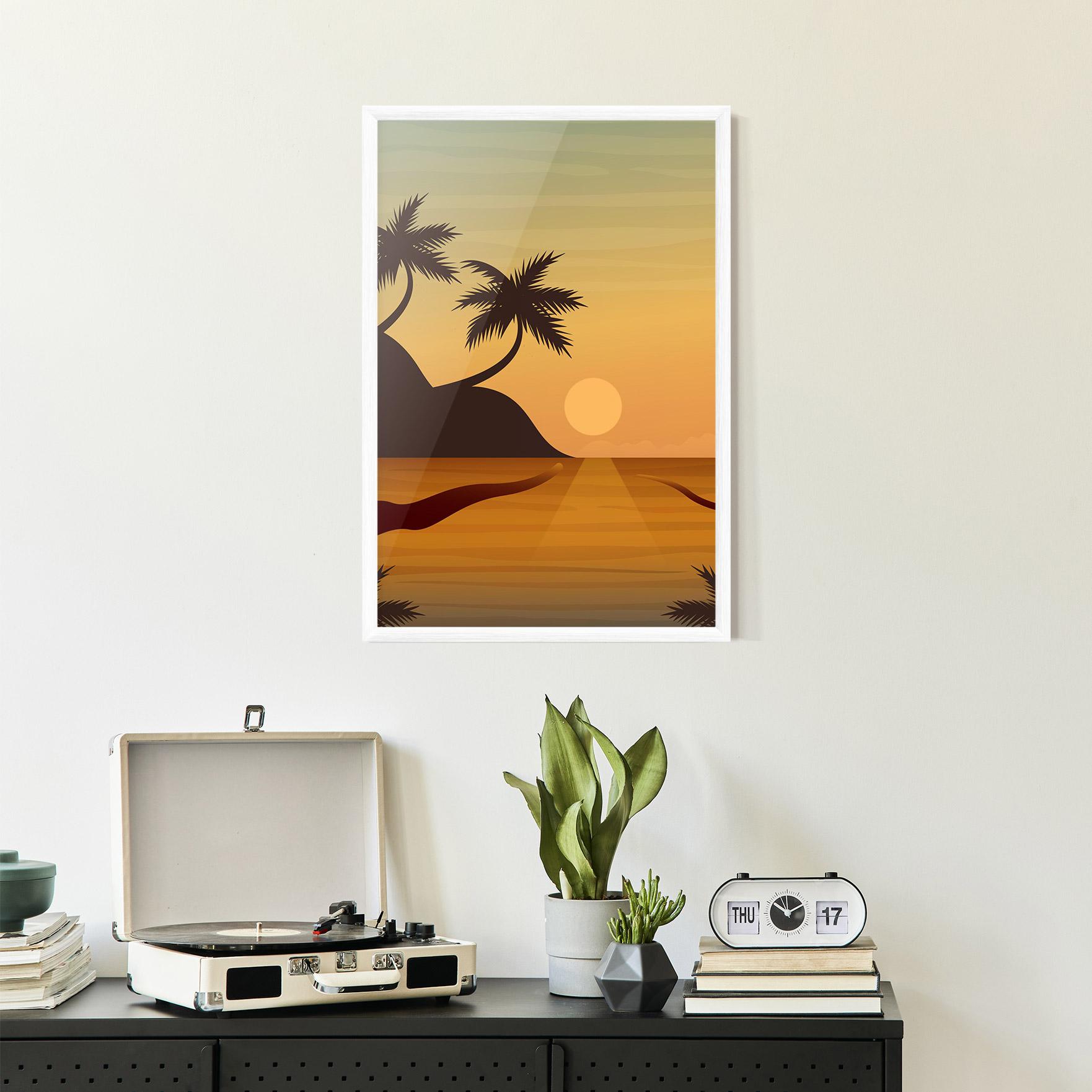 Gerahmte Poster Sunset Beach 03 mockup 2