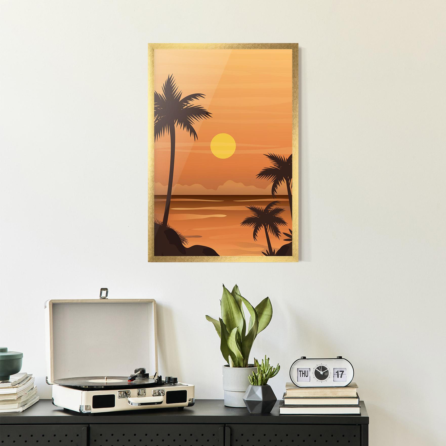 Gerahmte Poster Sunset Beach 01 mockup 2