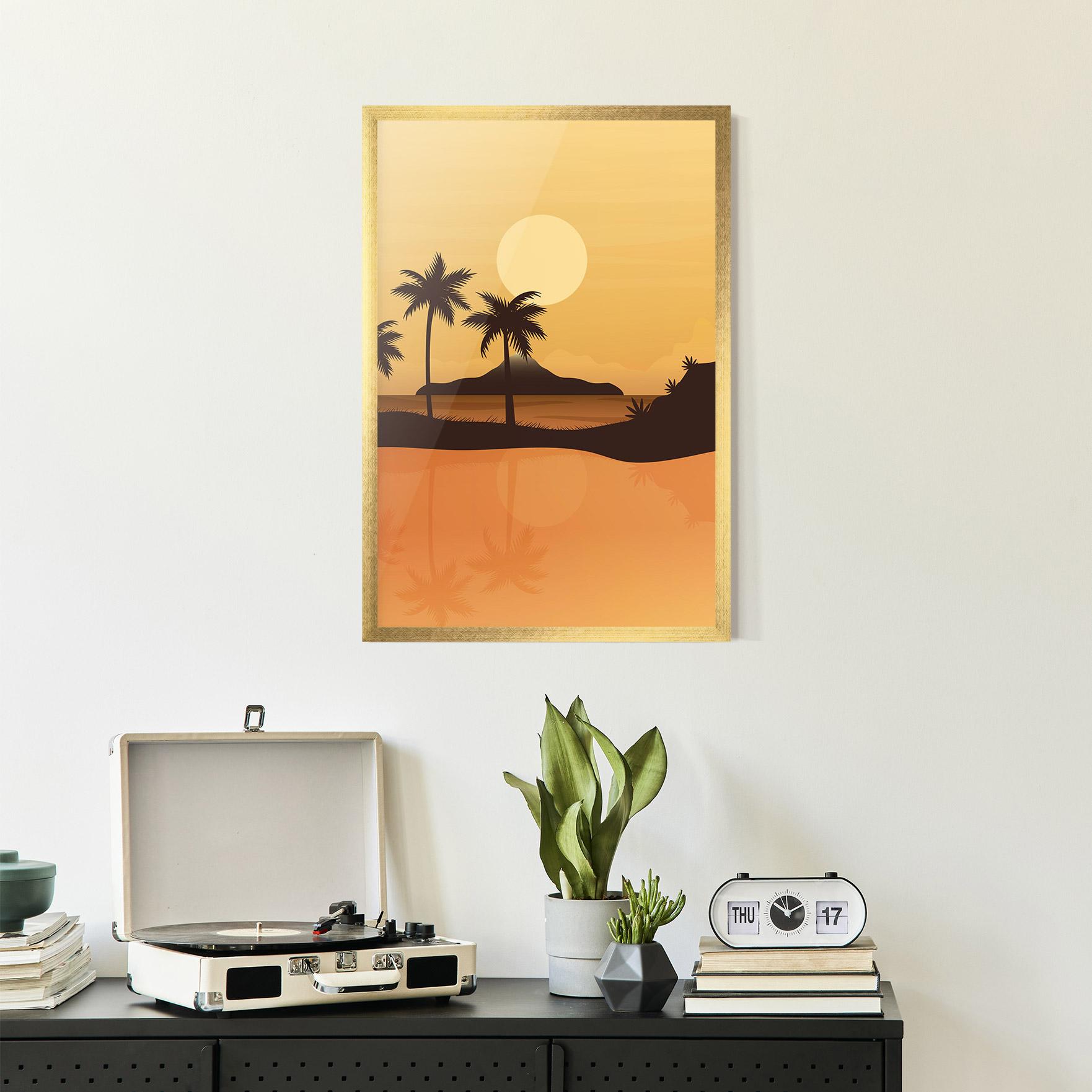 Gerahmte Poster Sunset Beach 02 mockup 2