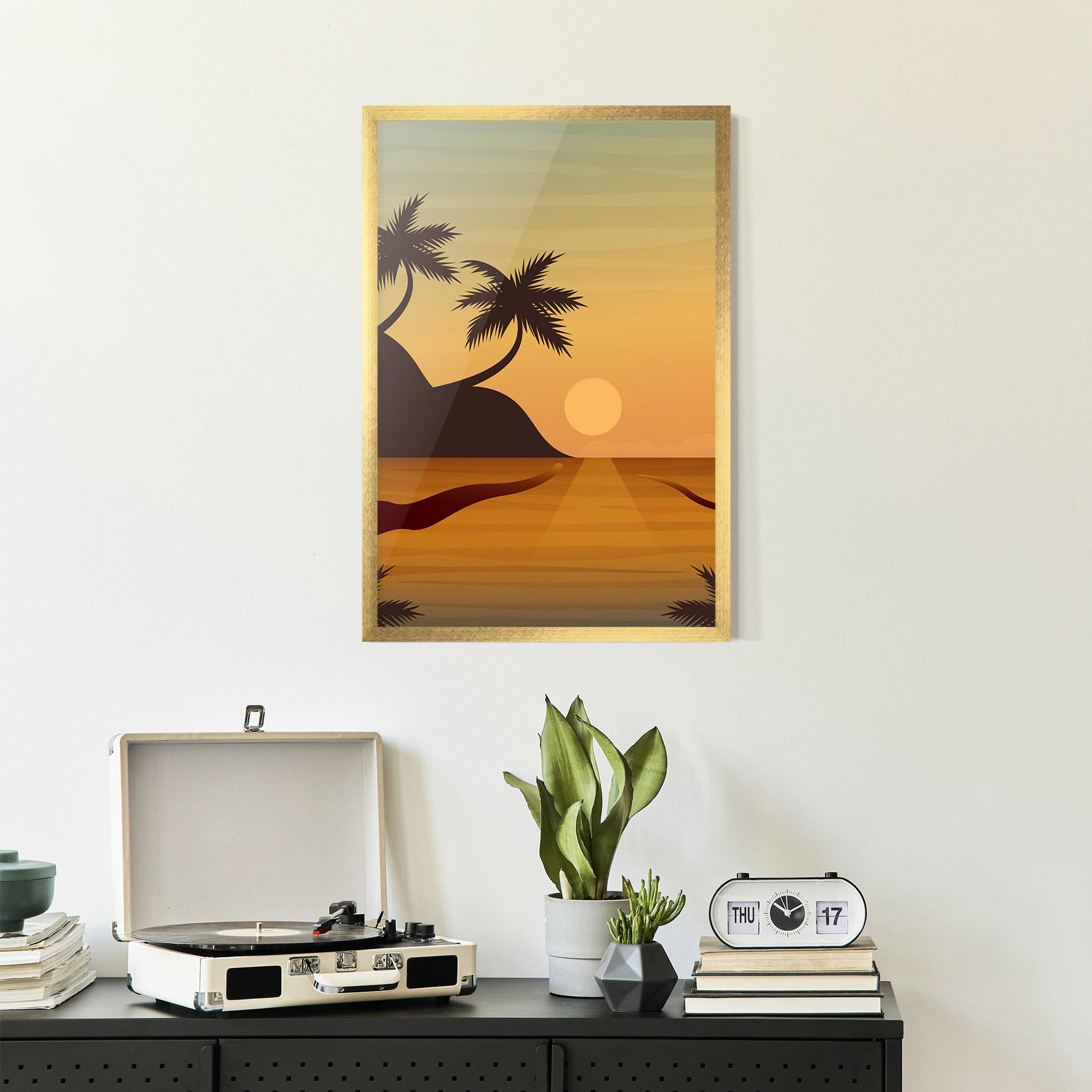 Gerahmte Poster Sunset Beach 03 mockup 2
