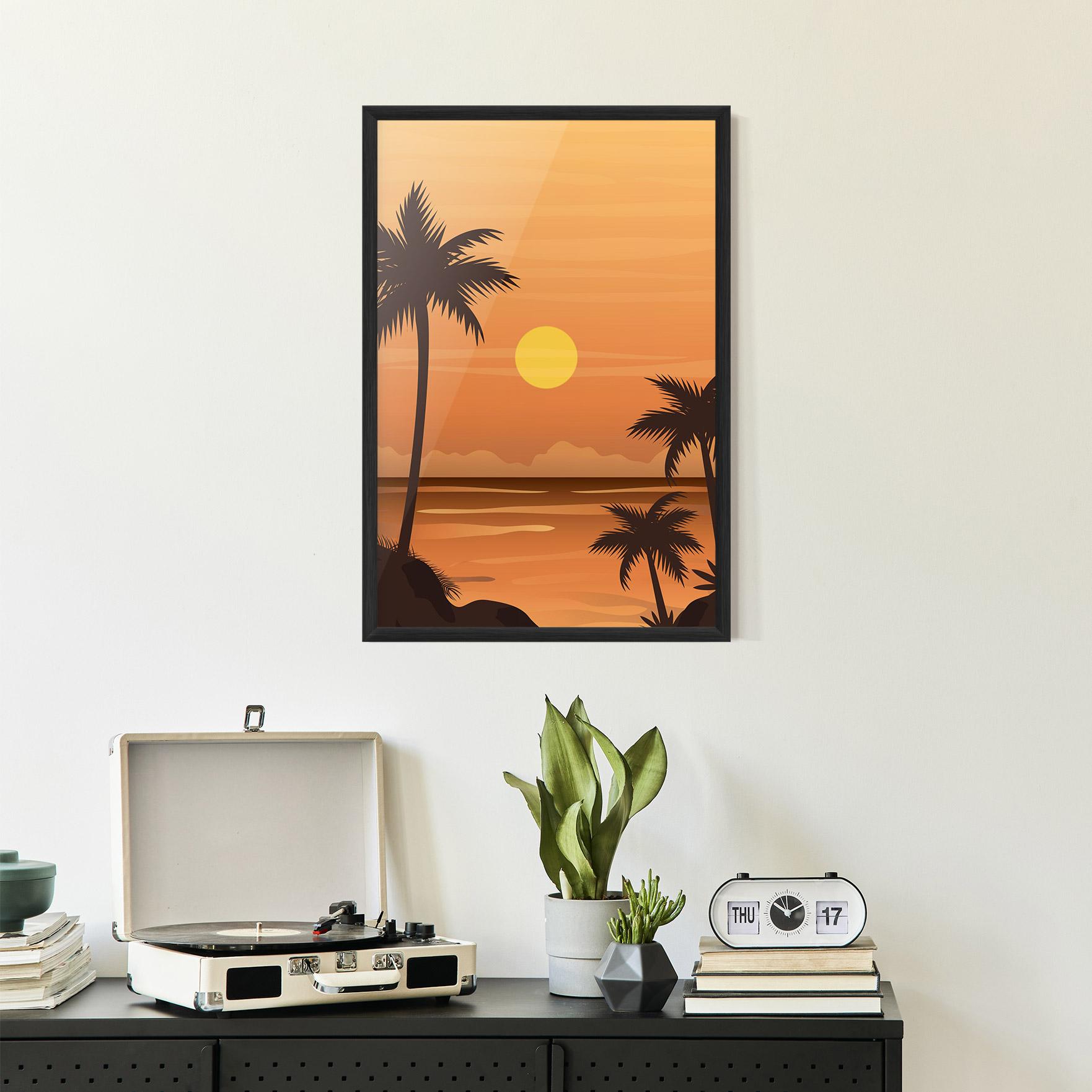 Gerahmte Poster Sunset Beach 01 mockup 2