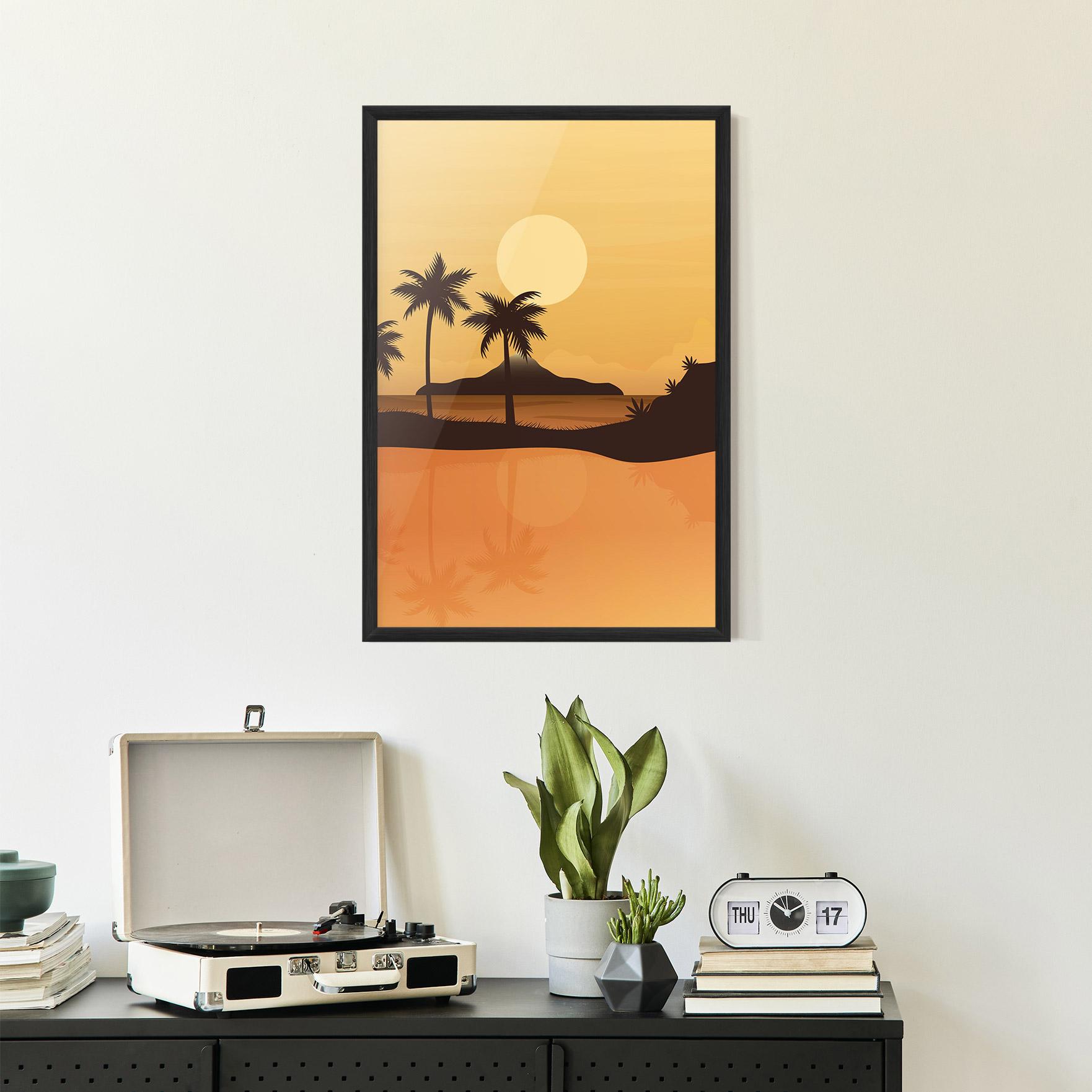 Gerahmte Poster Sunset Beach 02 mockup 2
