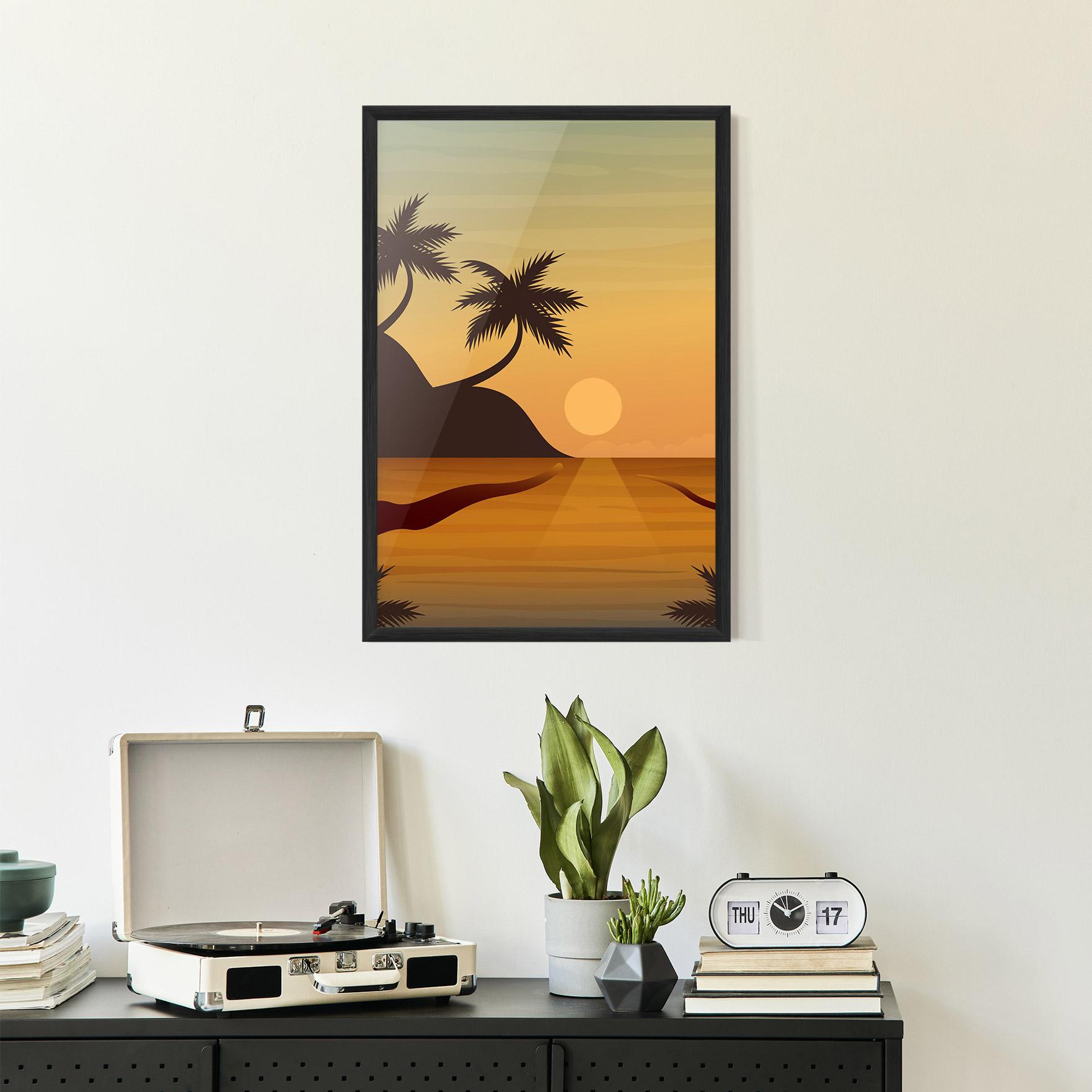 Gerahmte Poster Sunset Beach 03 mockup 2
