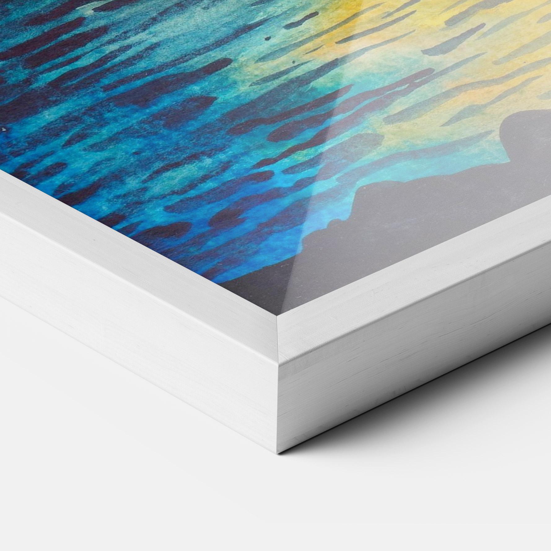 Gerahmte Poster Sunset Watercolor Tree mockup 3