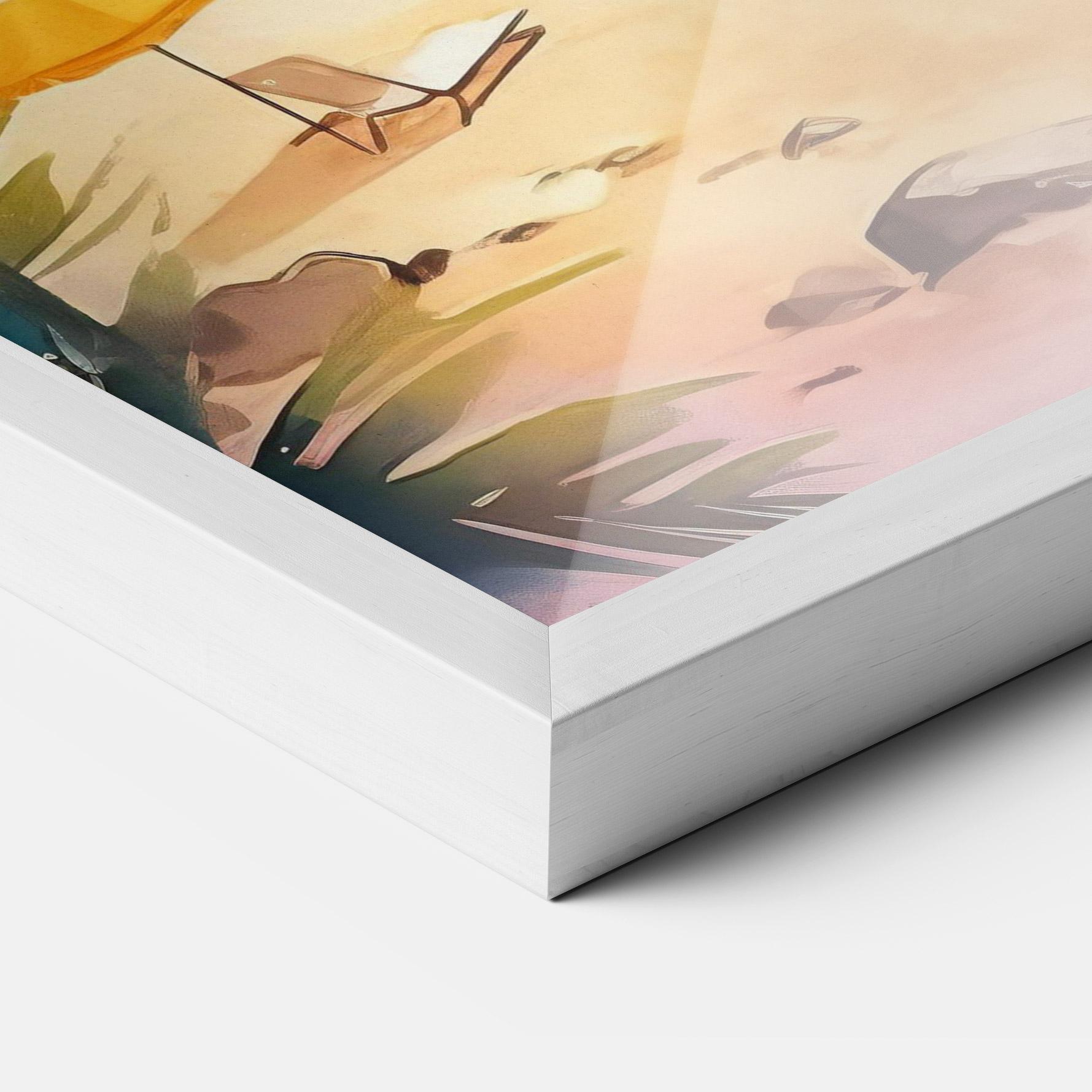 Gerahmte Poster Umbrellas Beach Art mockup 3