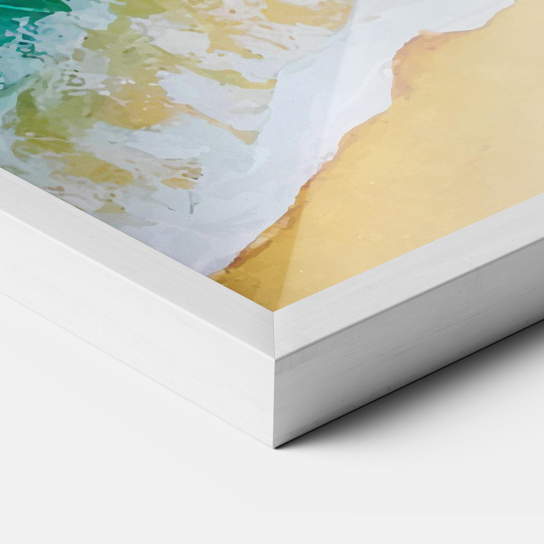 Gerahmte Poster Yellow Beach Painting mockup 3