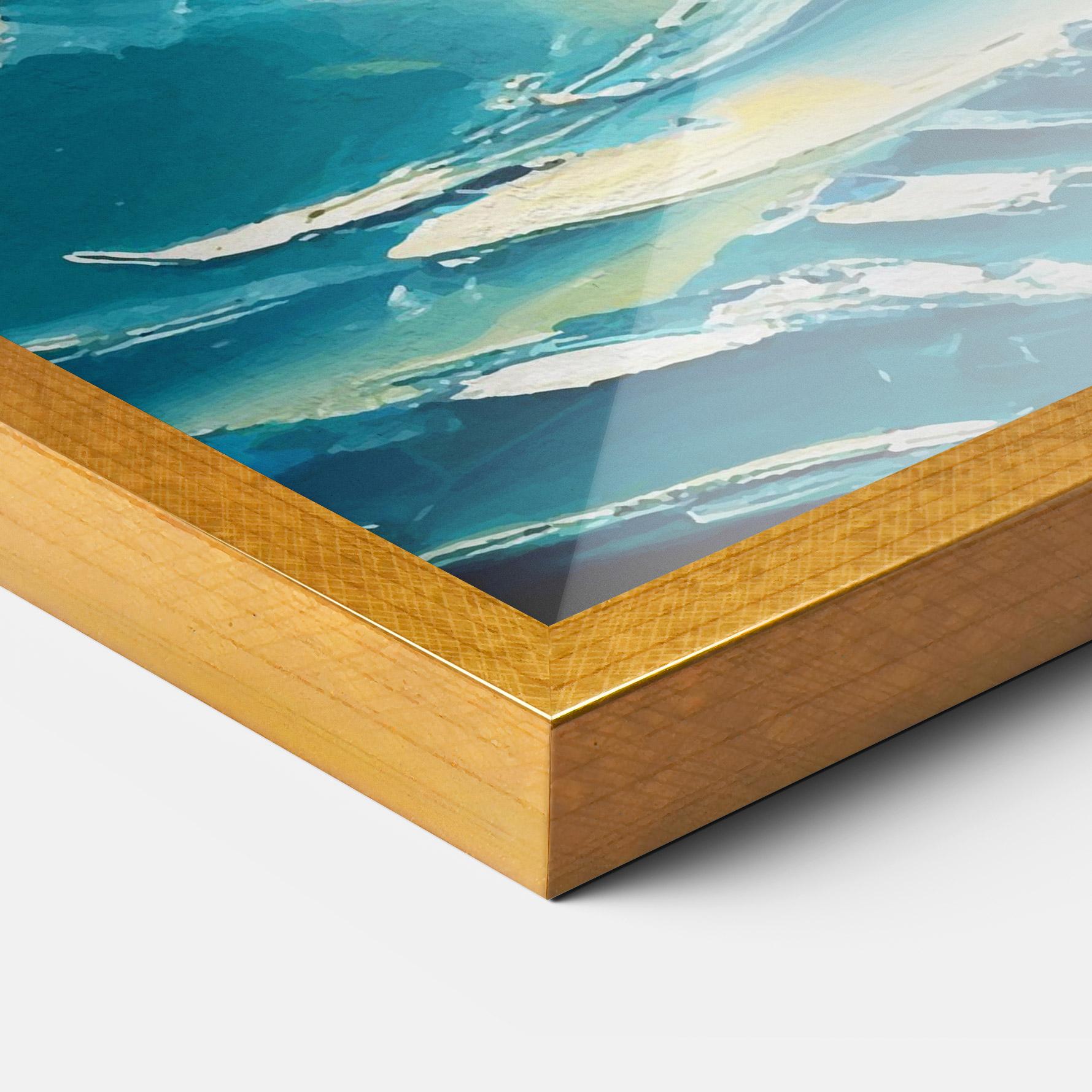 Gerahmte Poster Blue Ocean Painting mockup 3