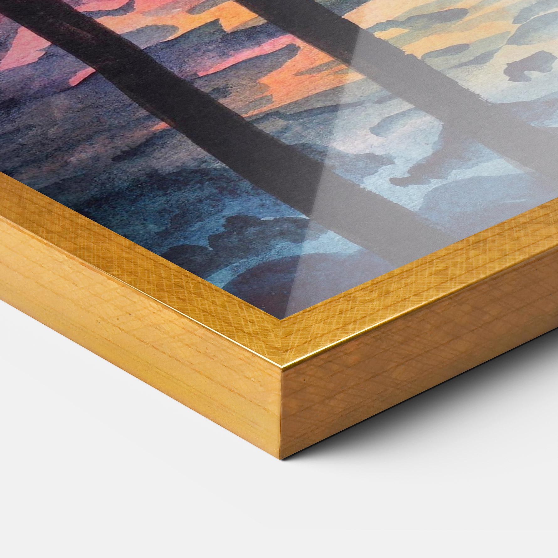 Gerahmte Poster Sunset Tree Beach mockup 3