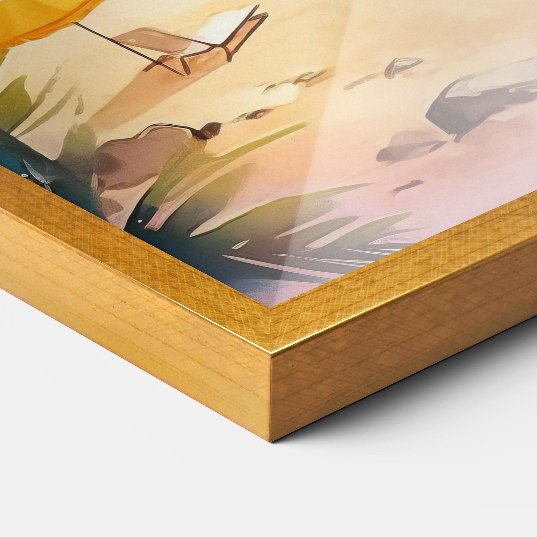 Gerahmte Poster Umbrellas Beach Art mockup 3