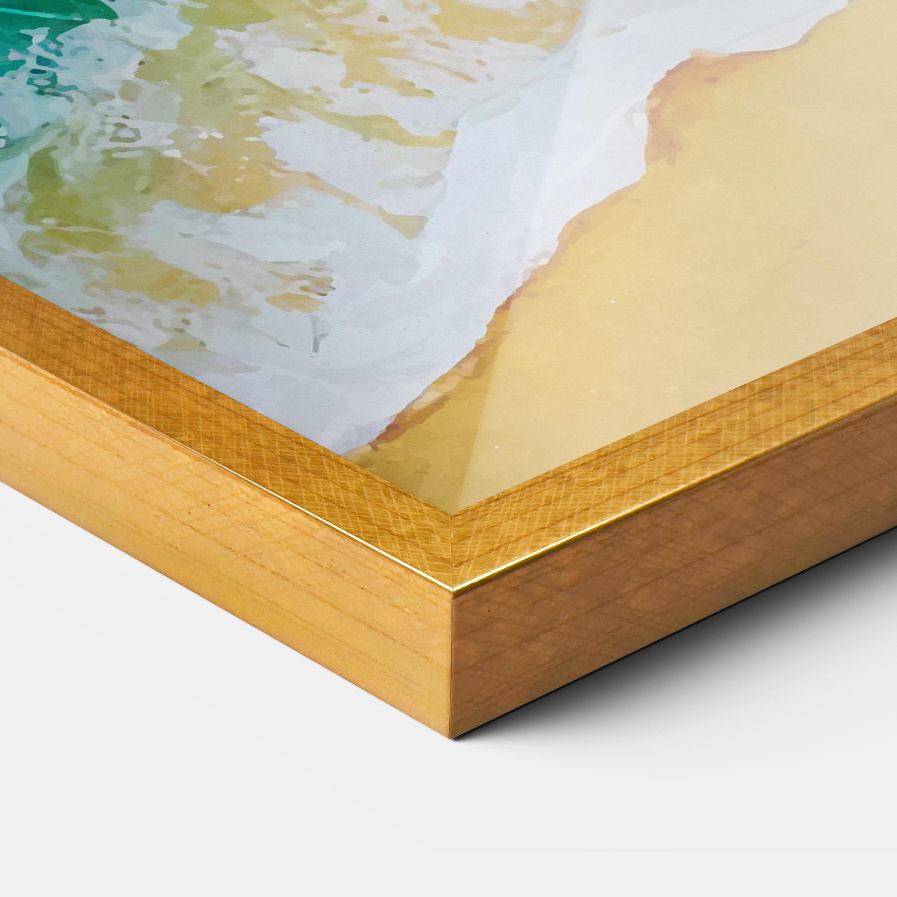 Gerahmte Poster Yellow Beach Painting mockup 3