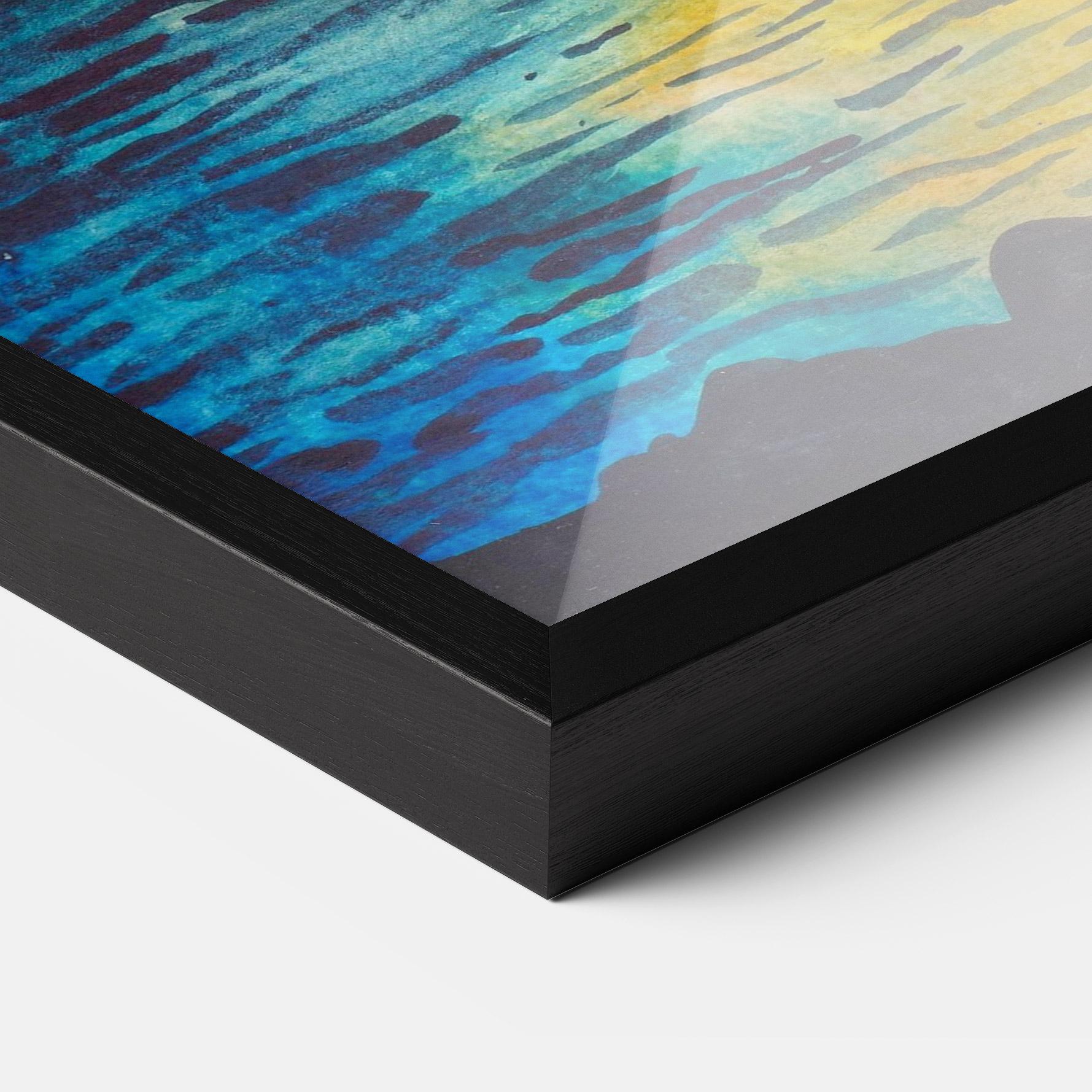 Gerahmte Poster Sunset Watercolor Tree mockup 3