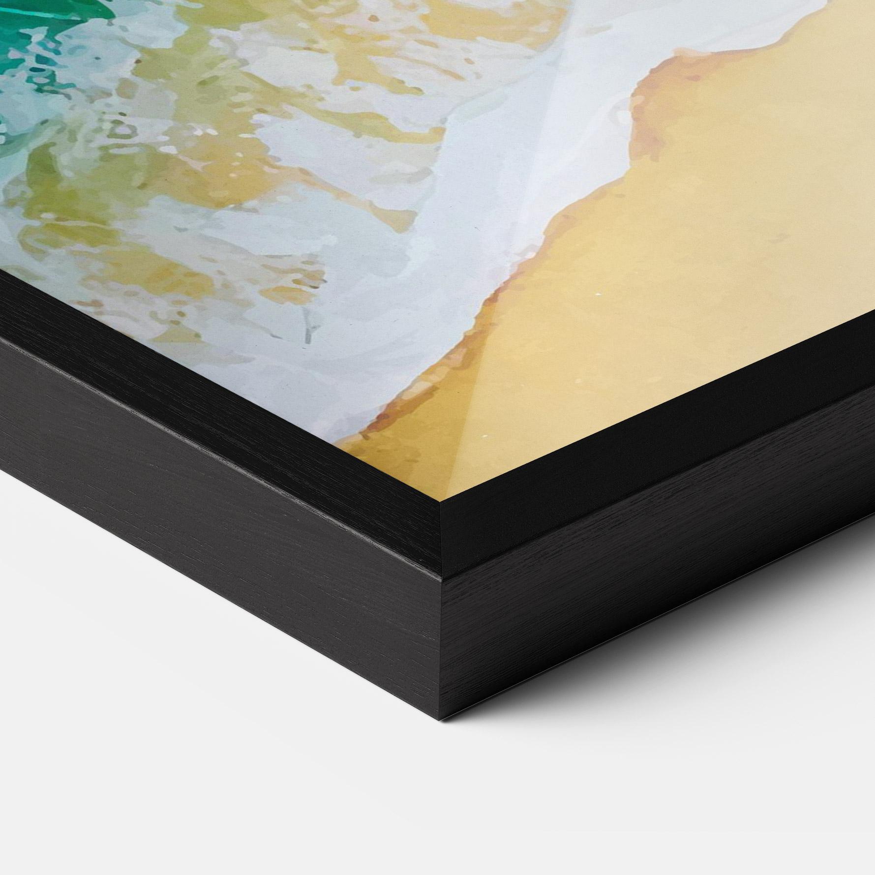 Gerahmte Poster Yellow Beach Painting mockup 3